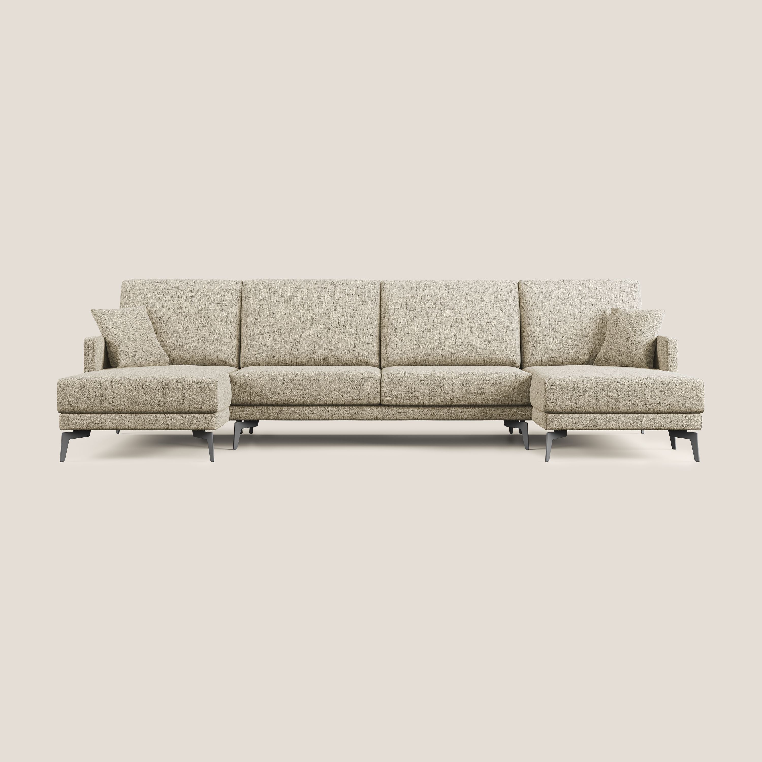 Saturno canapé panoramique moderne en tissu doux imperméable T03 beige