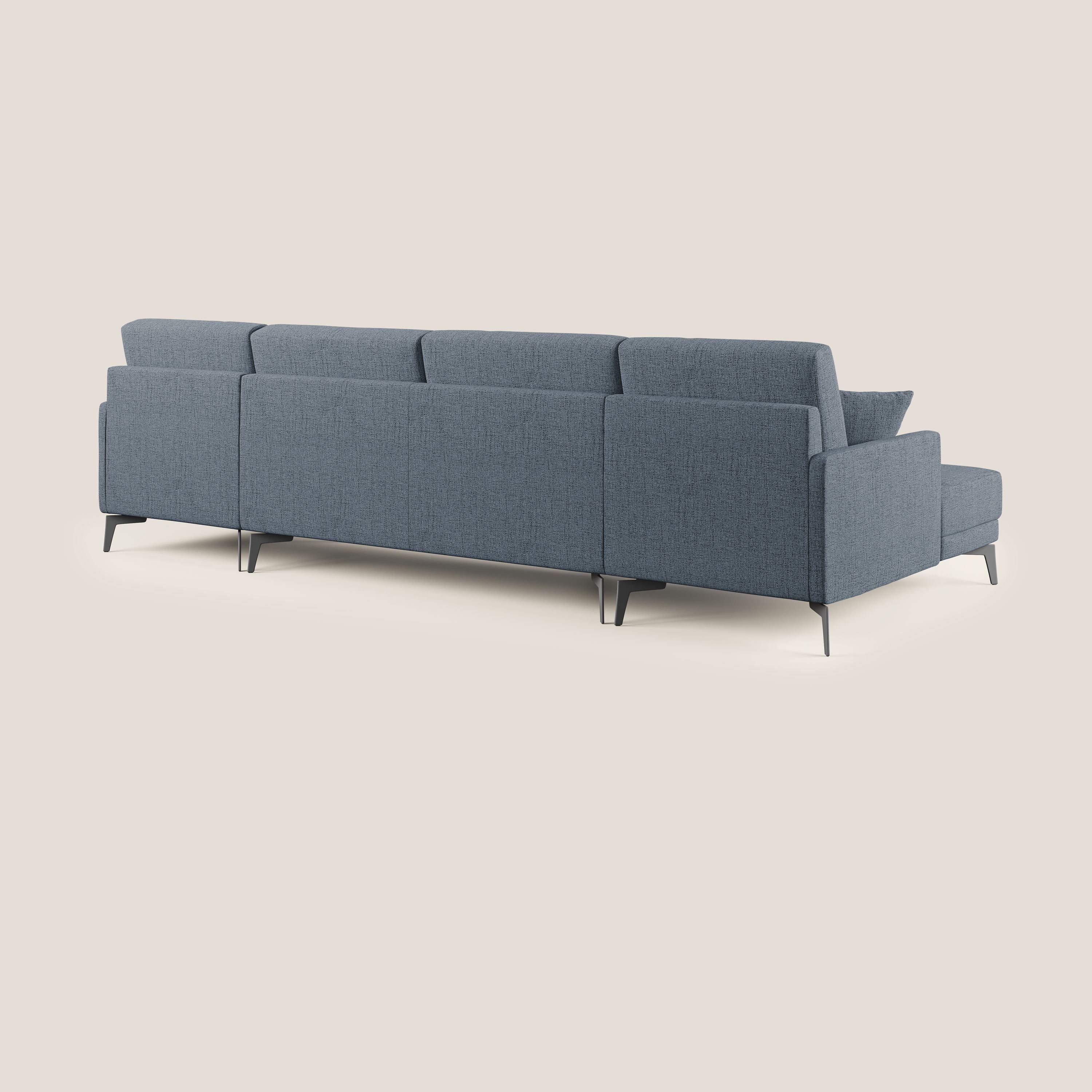 Saturno canapé panoramique moderne en tissu doux imperméable T03 bleu - Image 5