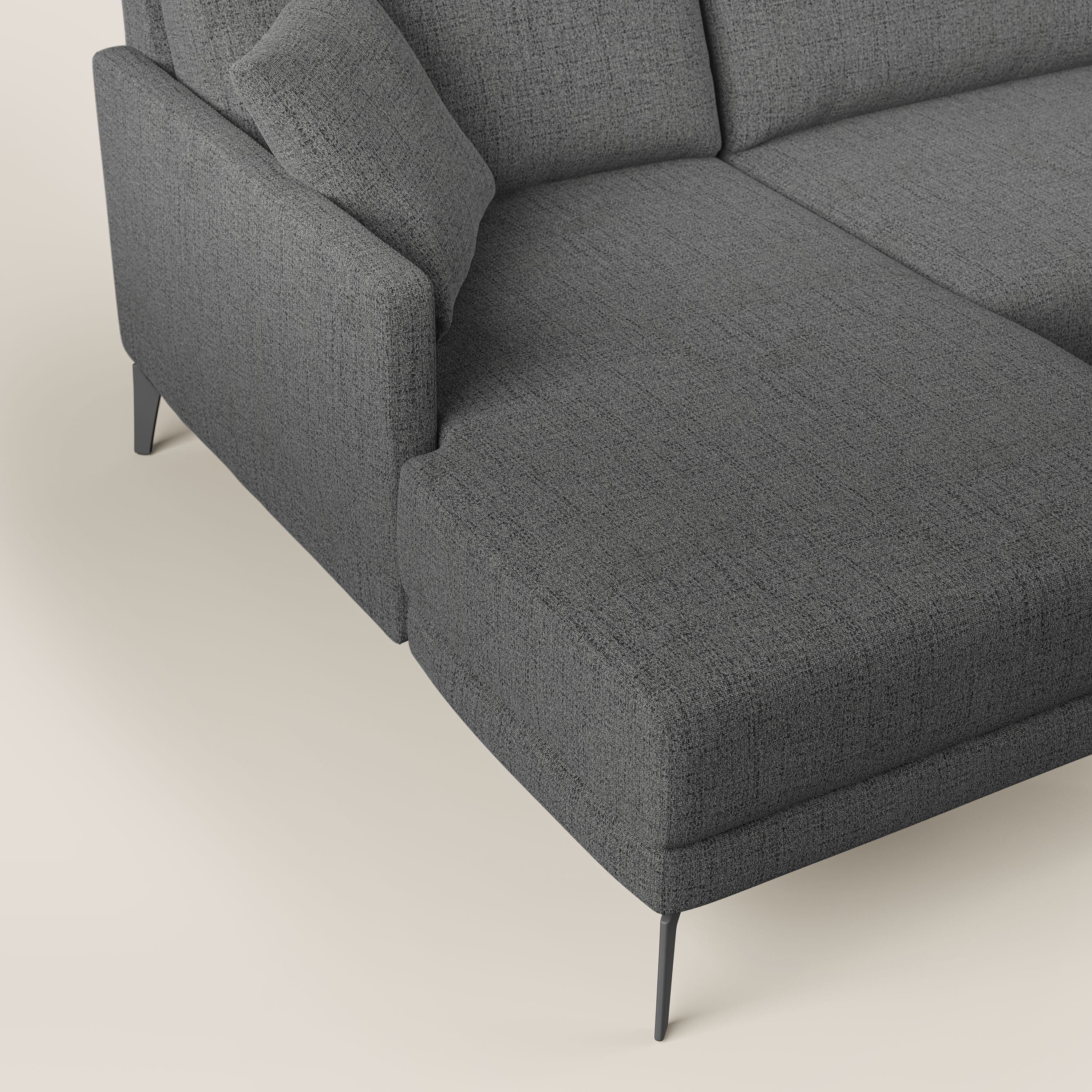 Saturno canapé panoramique moderne en tissu doux imperméable T03 gris - Image 5
