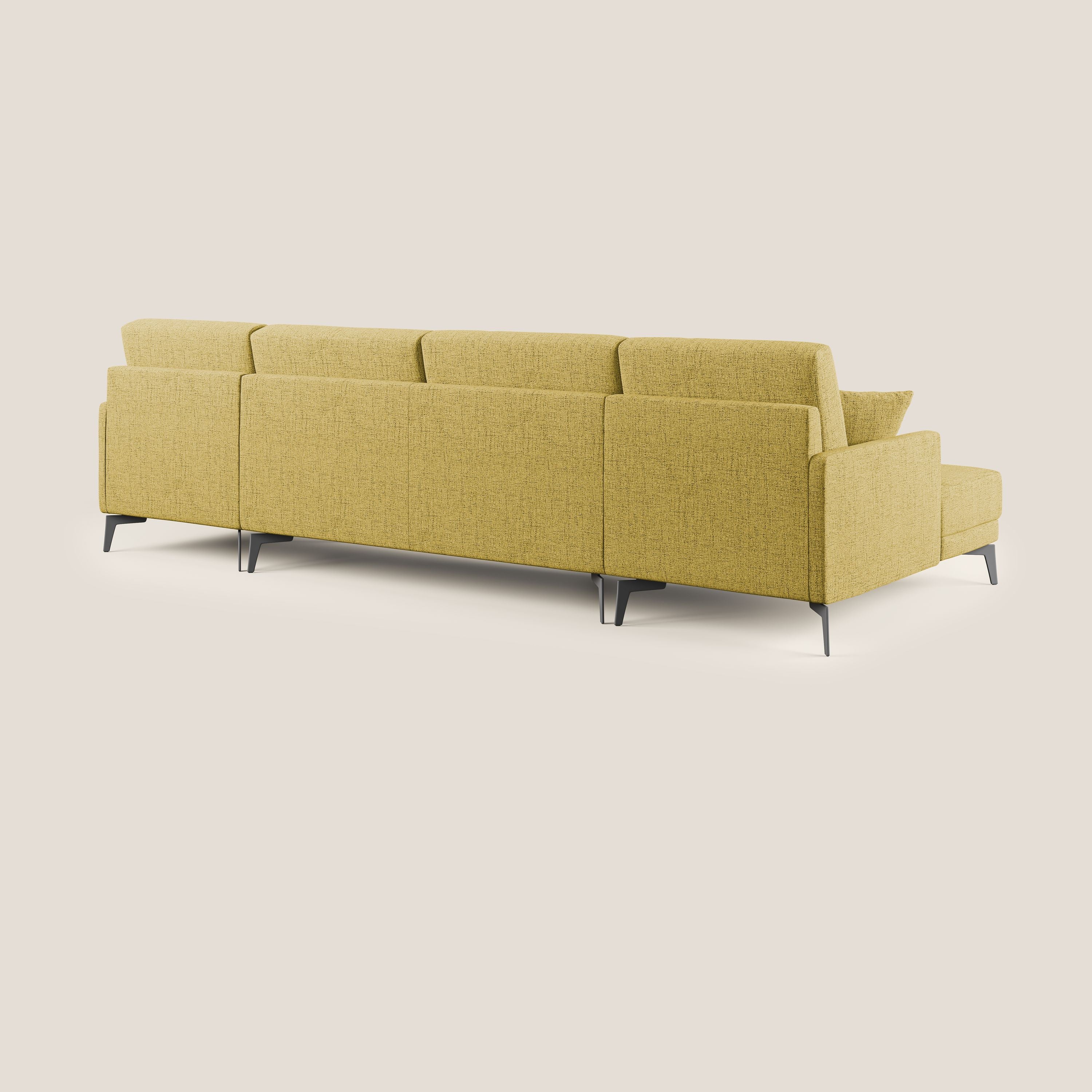 Saturno canapé panoramique moderne en tissu doux imperméable T03 jaune - Image 4