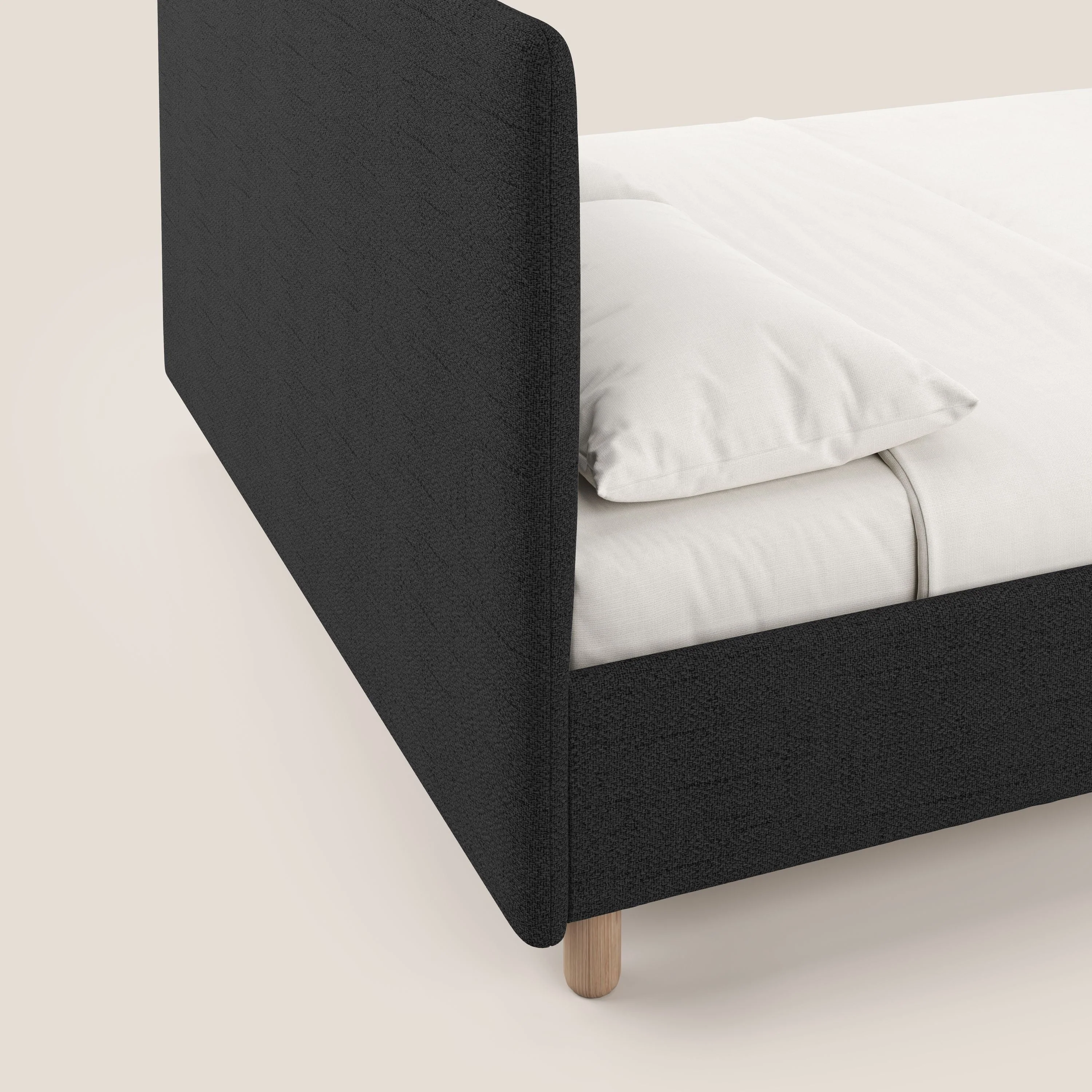 Serena lit coffre scandinave compact en tissu flammé imperméable T03 anthracite - Image 7