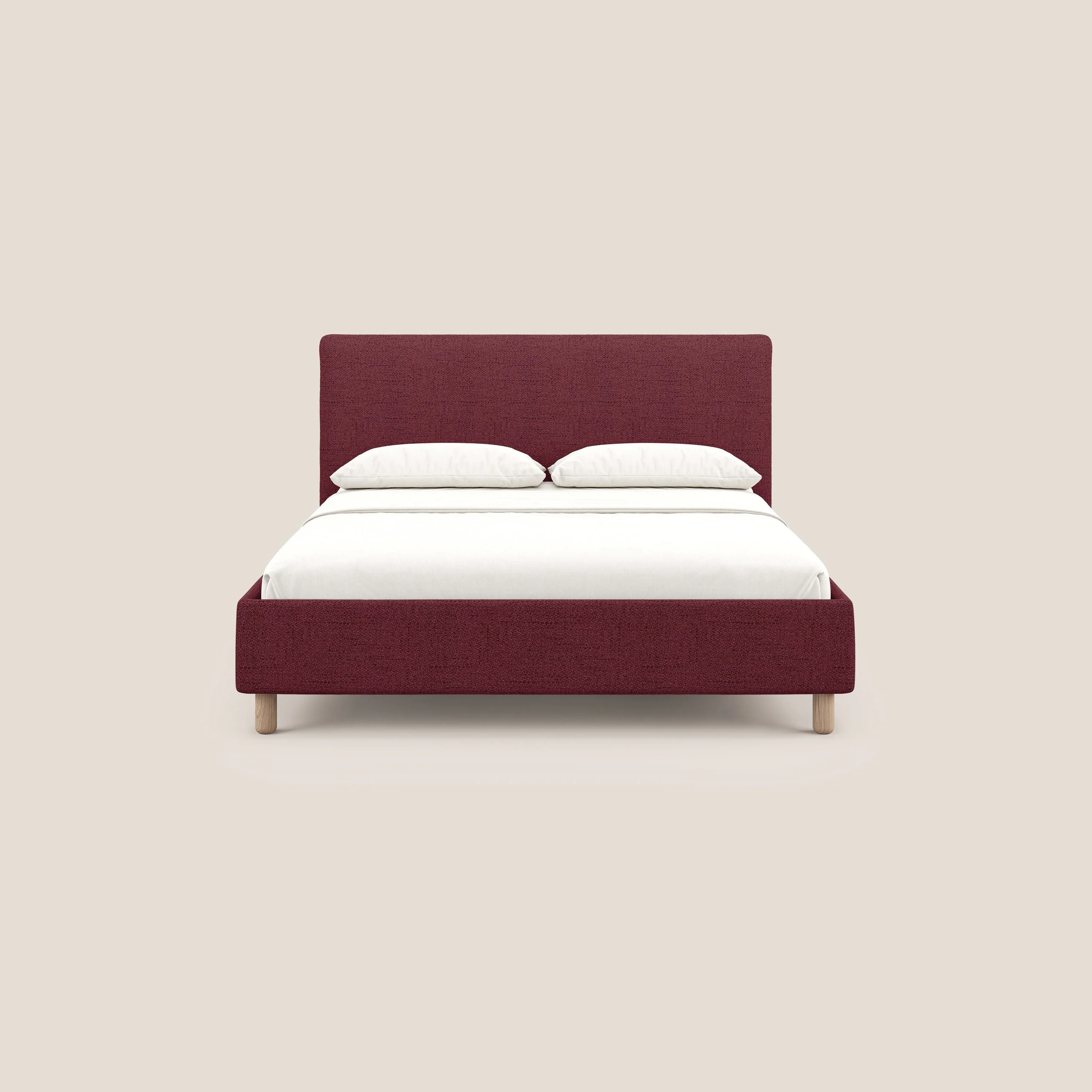 Serena lit coffre scandinave compact en tissu flammé imperméable T03 rouge - Image 3