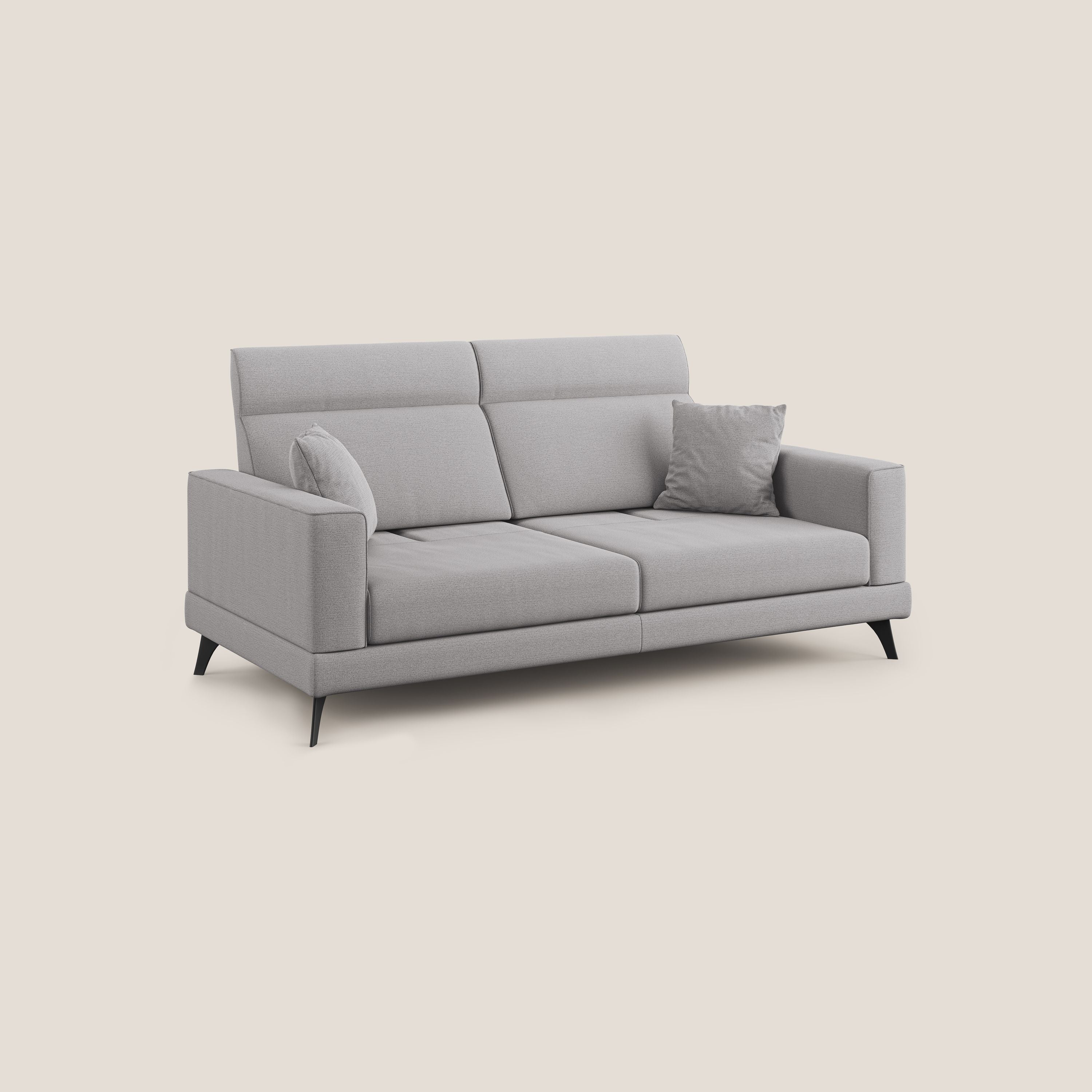 Slide Divano con schienali traslanti e poggiatesta in tessuto simil cotone impermeabile T19 gris - Image 3