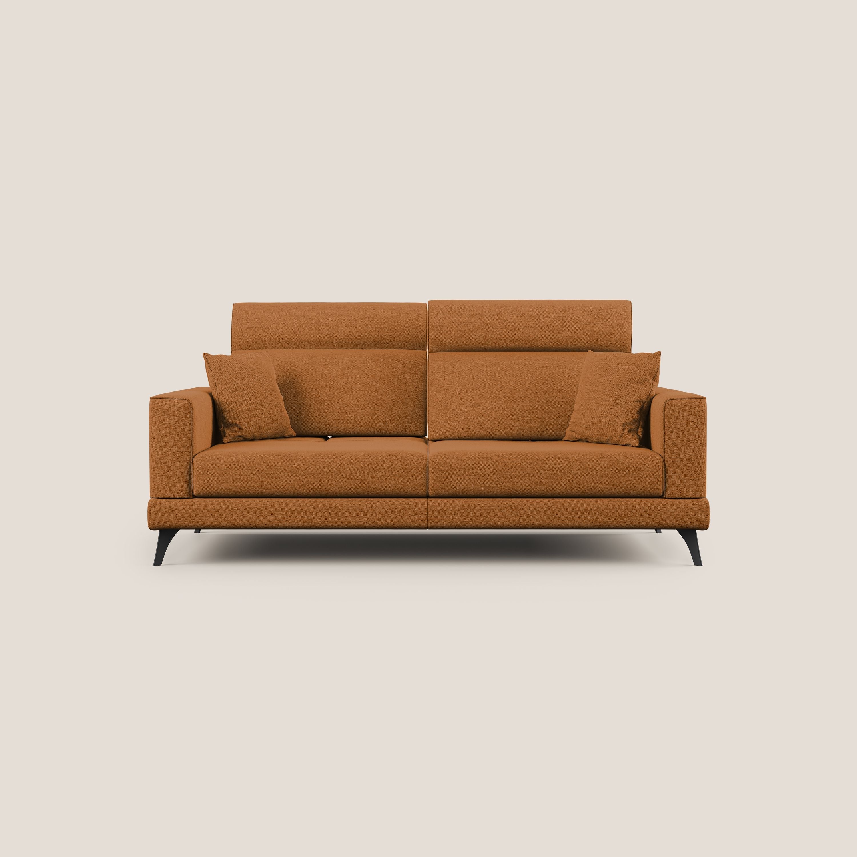 Slide Divano con schienali traslanti e poggiatesta in tessuto simil cotone impermeabile T19 orange