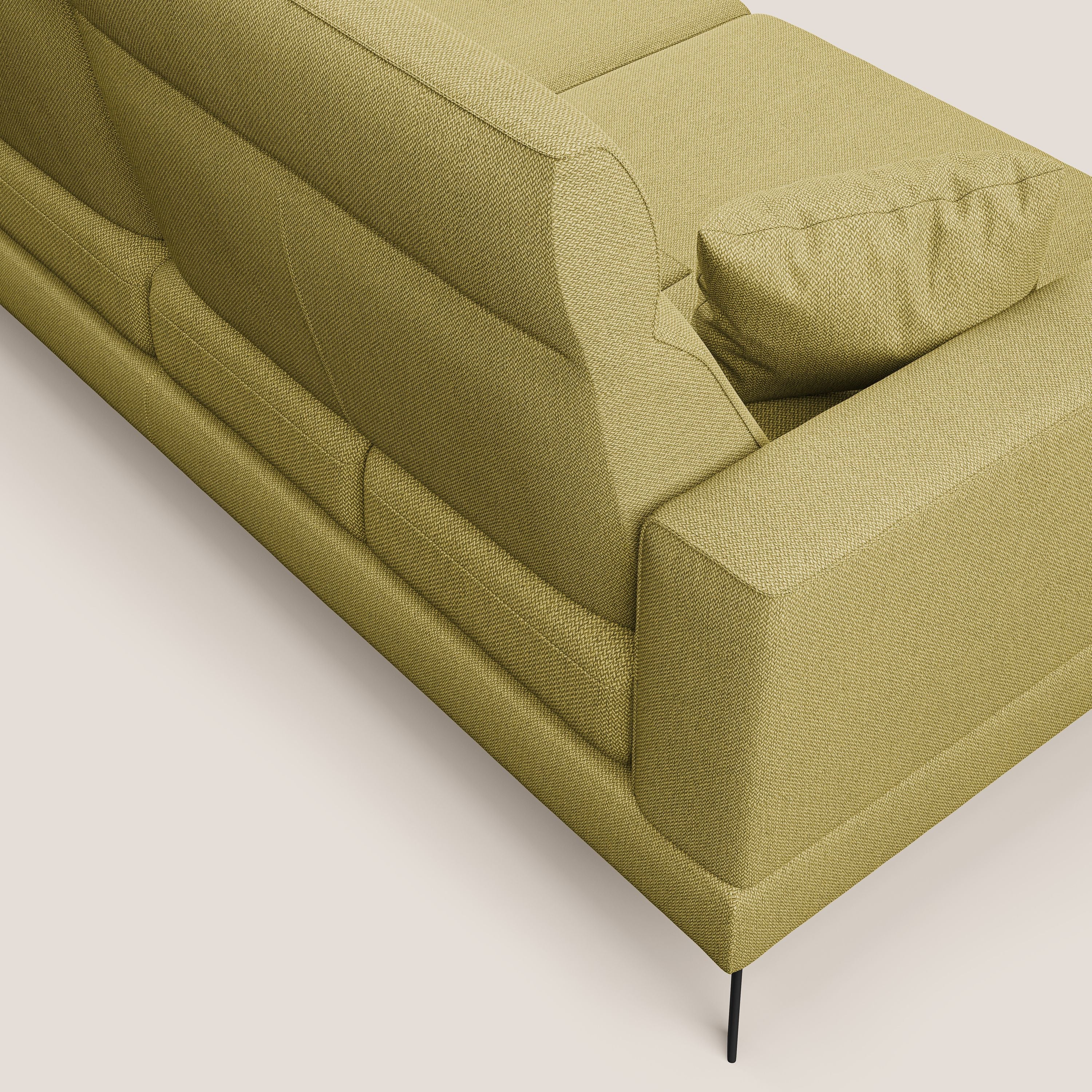 Slide canapĂ© d'angle avec dossier coulissants et appuie-tĂȘte rĂ©glables en tissu dĂ©tachable T05 jaune - Image 8