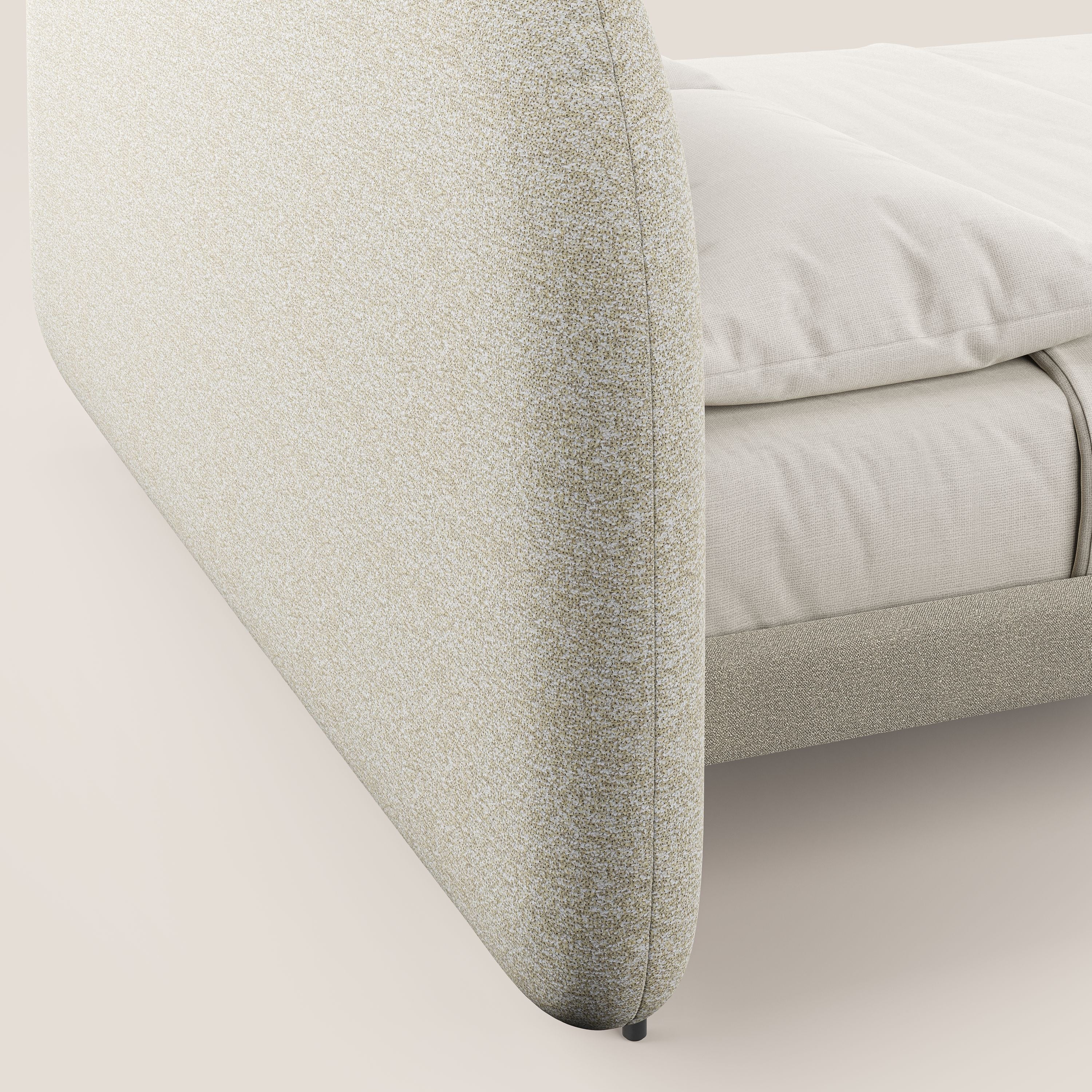 Soleil lit rembourré design avec pieds hauts en métal en bouclette détachable T12 crÚme - Image 6