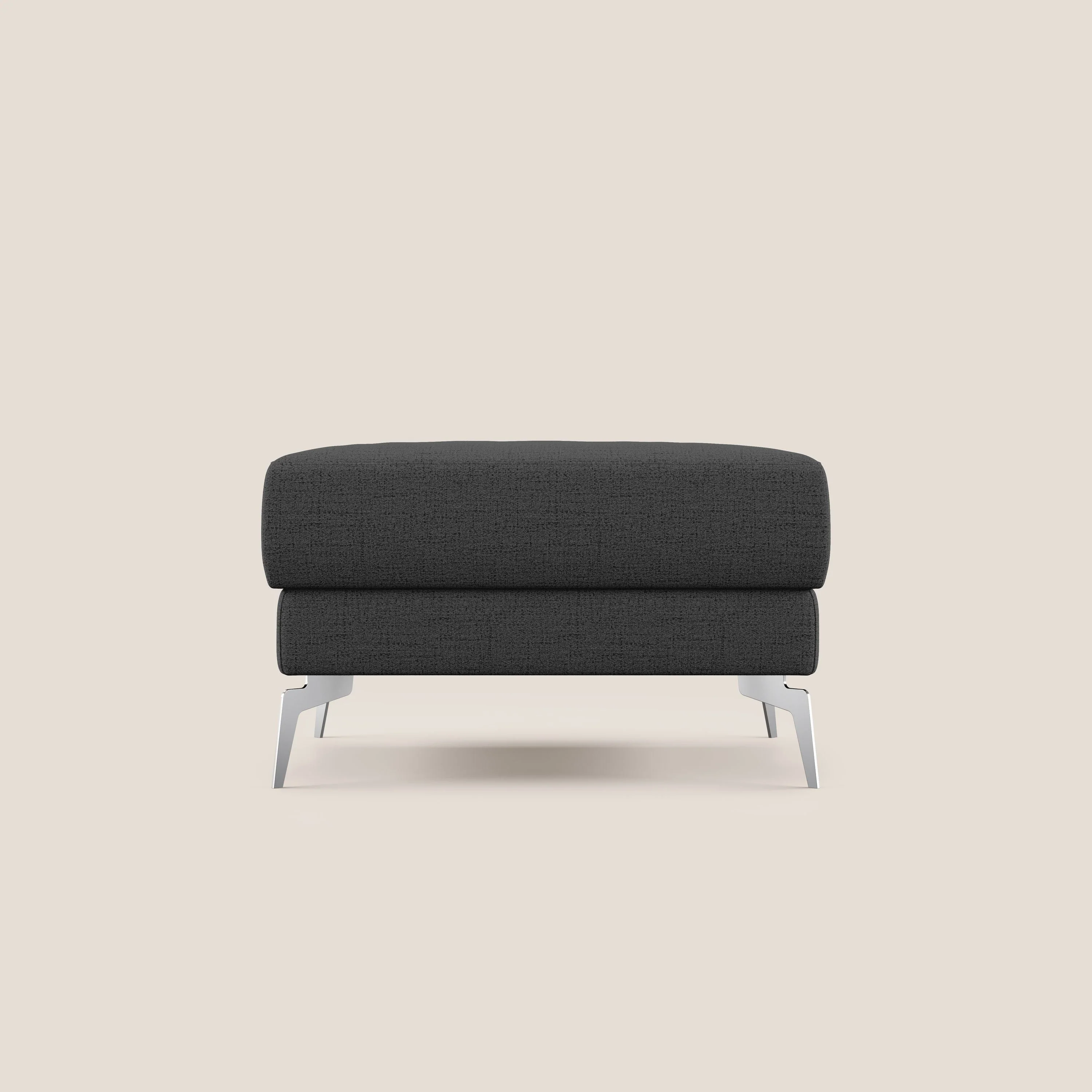 Star Pouf avec pieds hauts en tissu imperméable flammé T03 anthracite