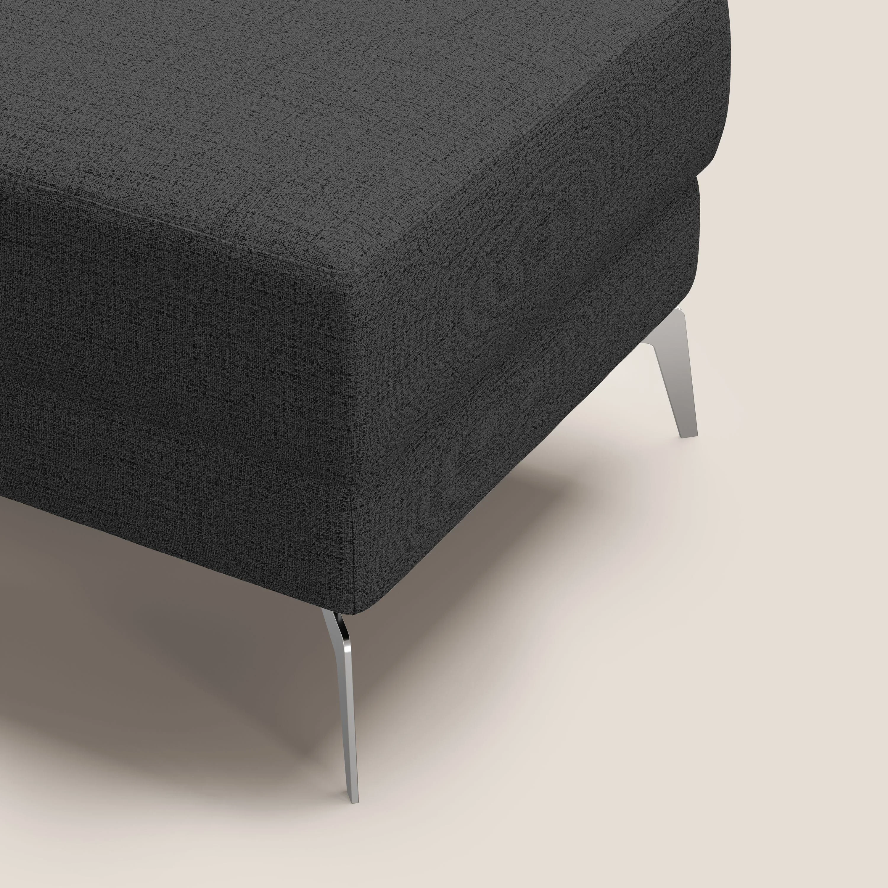 Star Pouf avec pieds hauts en tissu imperméable flammé T03 anthracite - Image 6
