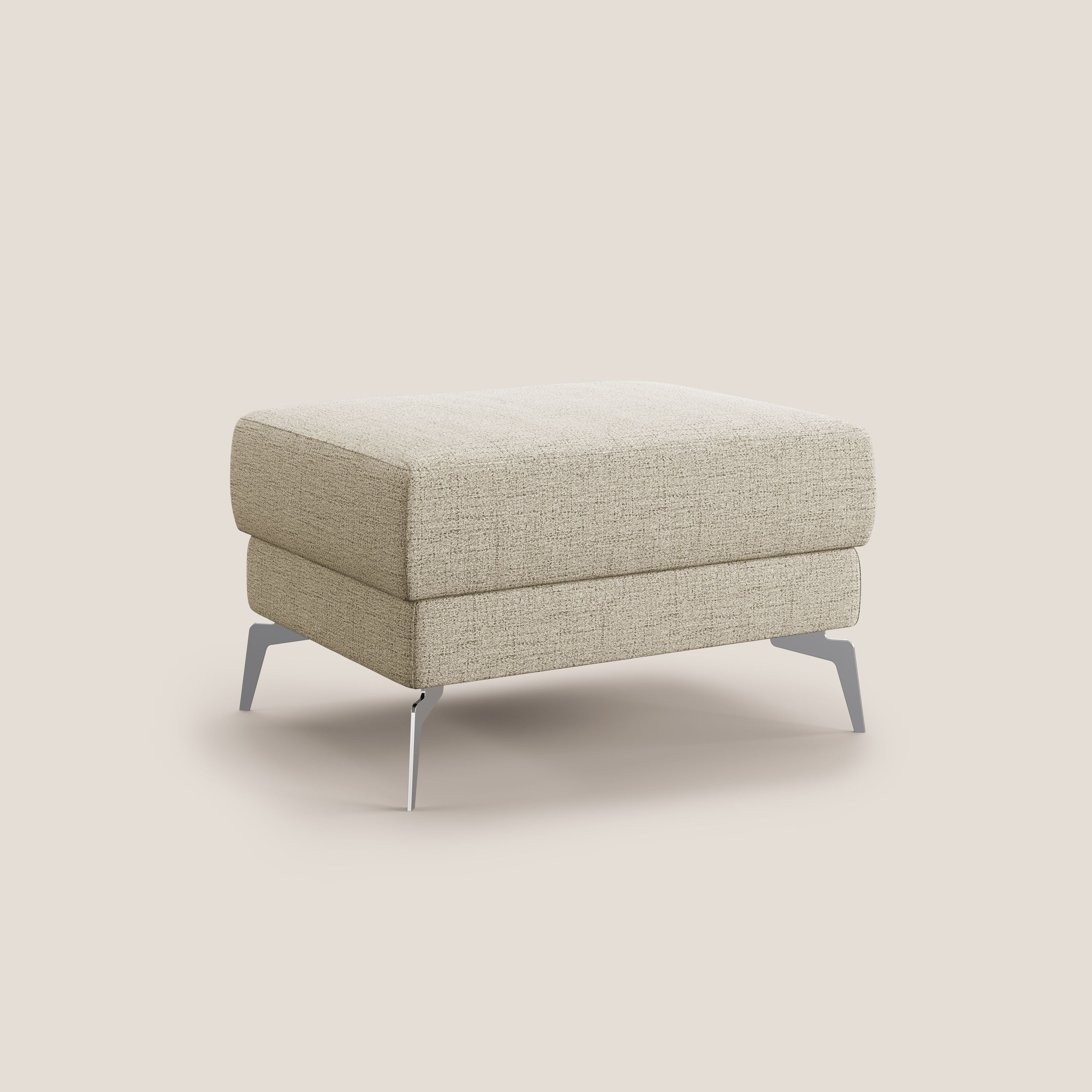Star Pouf avec pieds hauts en tissu imperméable flammé T03 beige - Image 2