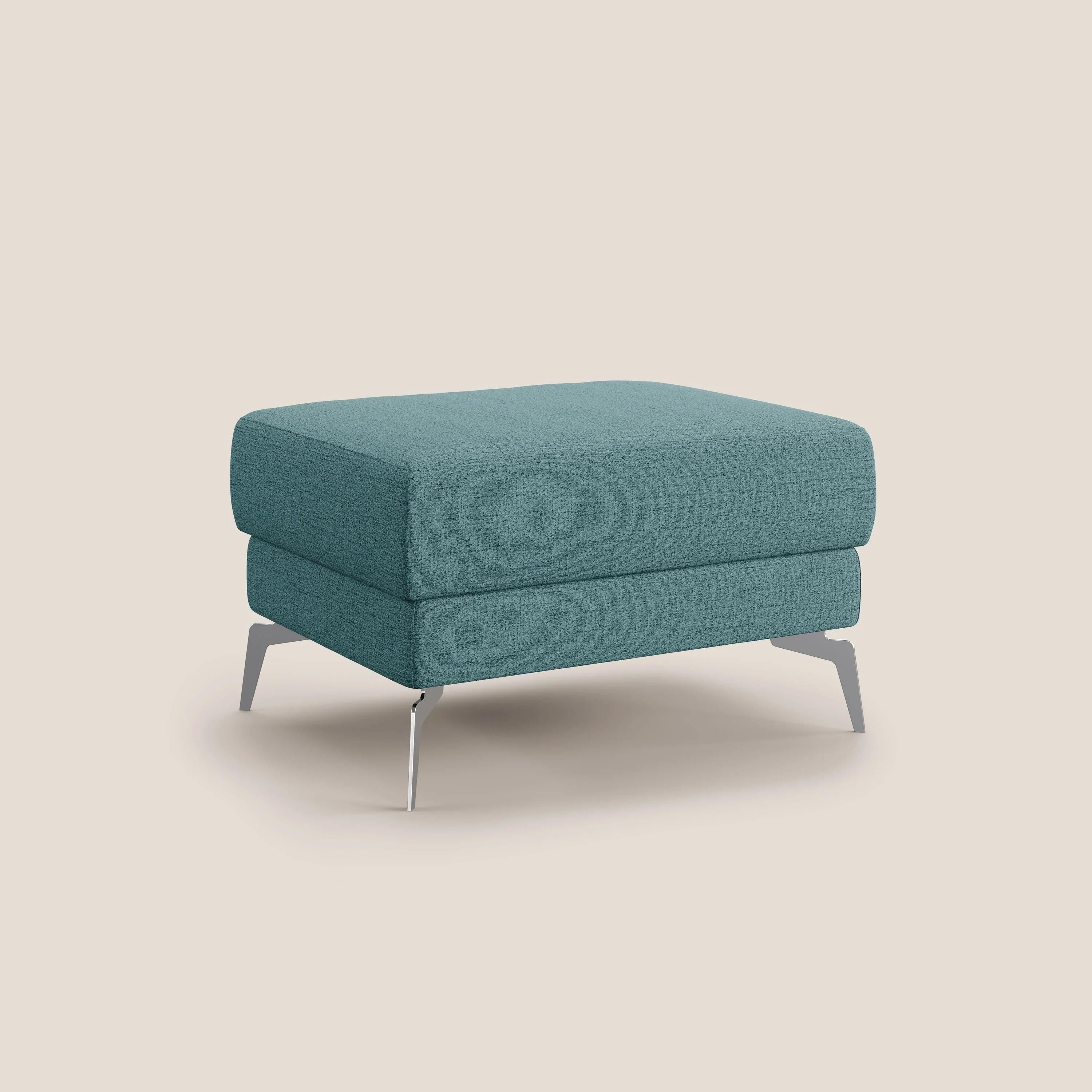 Star Pouf avec pieds hauts en tissu imperméable flammé T03 bleu ciel - Image 2