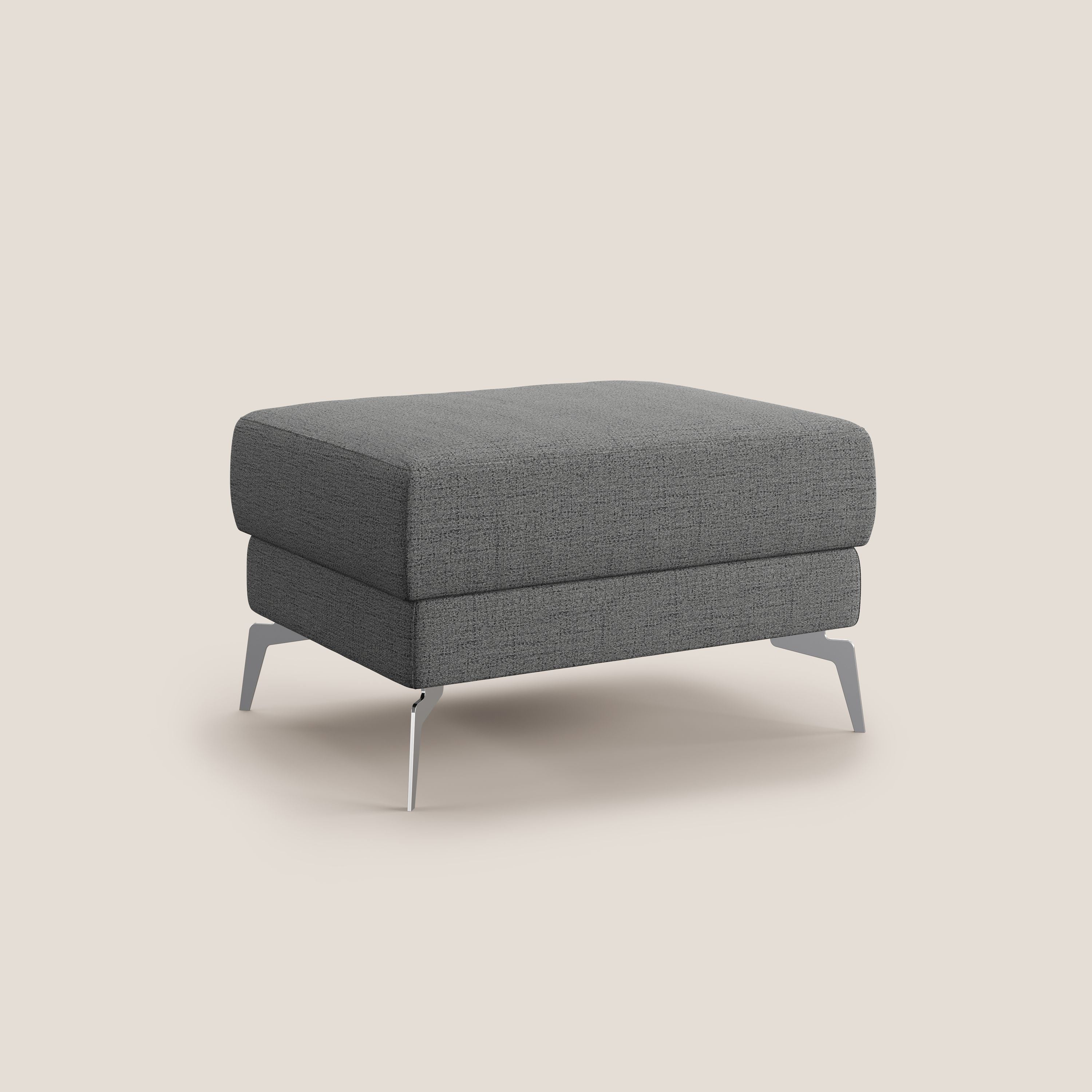 Star Pouf avec pieds hauts en tissu imperméable flammé T03 gris - Image 2