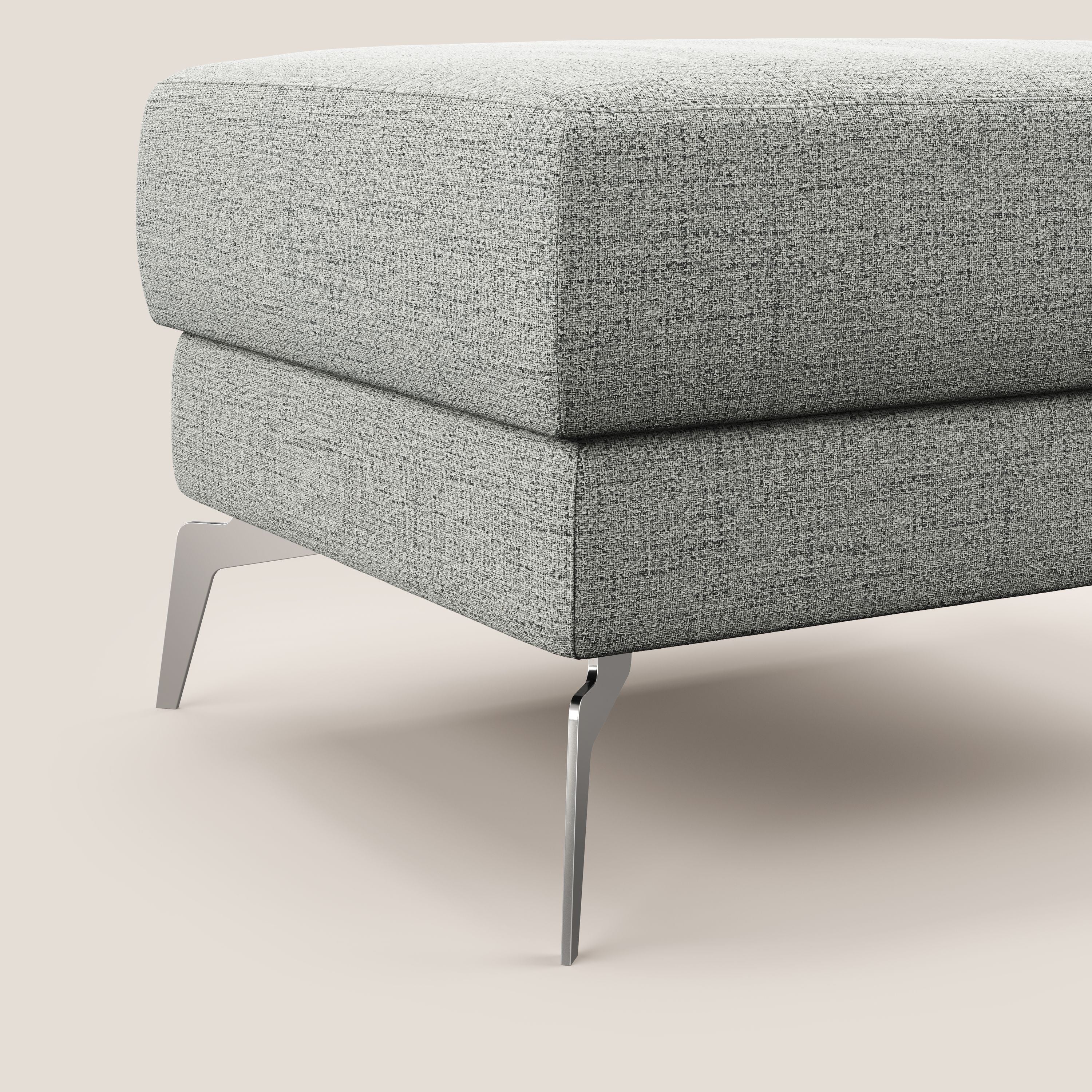 Star Pouf avec pieds hauts en tissu imperméable flammé T03 gris clair - Image 4