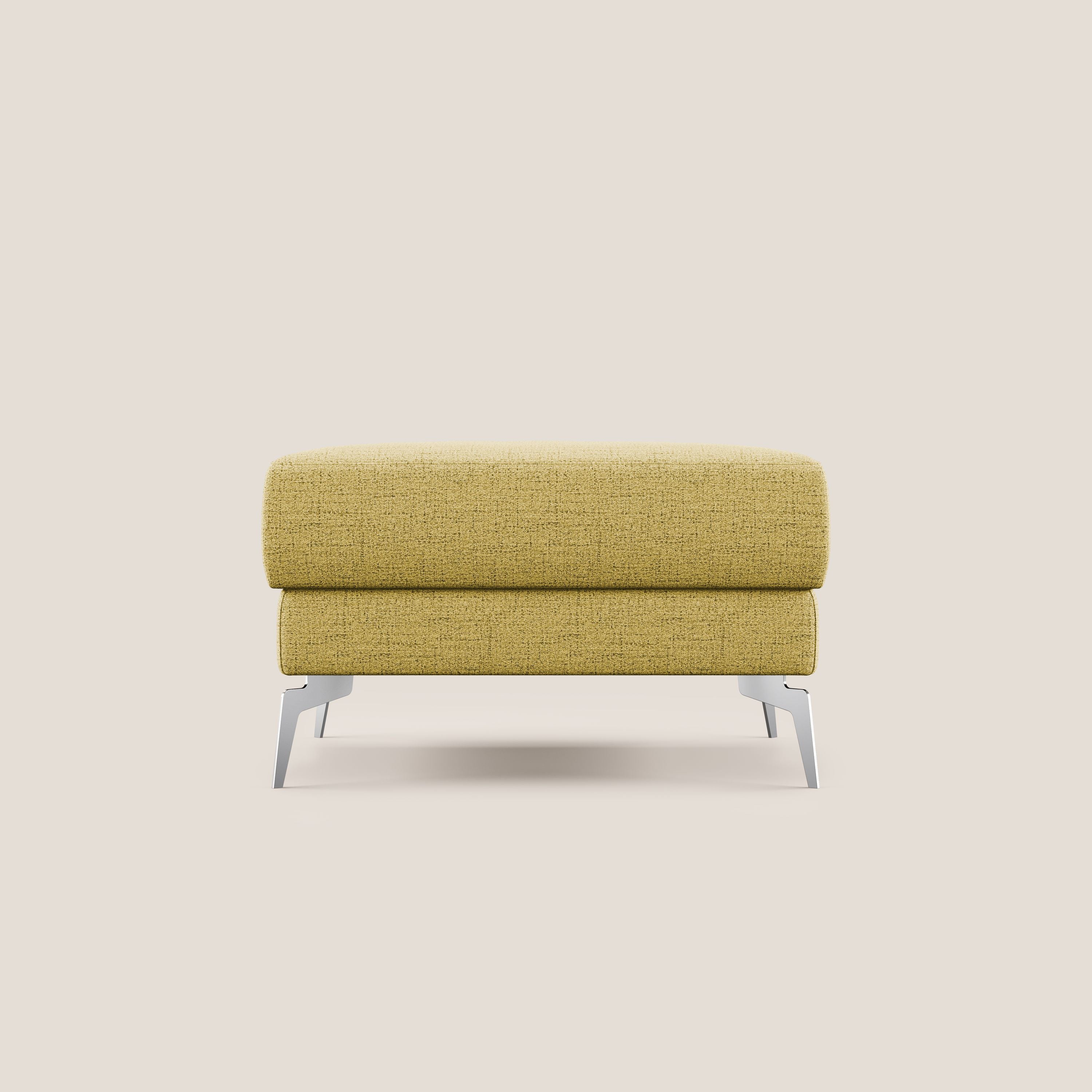 Star Pouf avec pieds hauts en tissu imperméable flammé T03 jaune