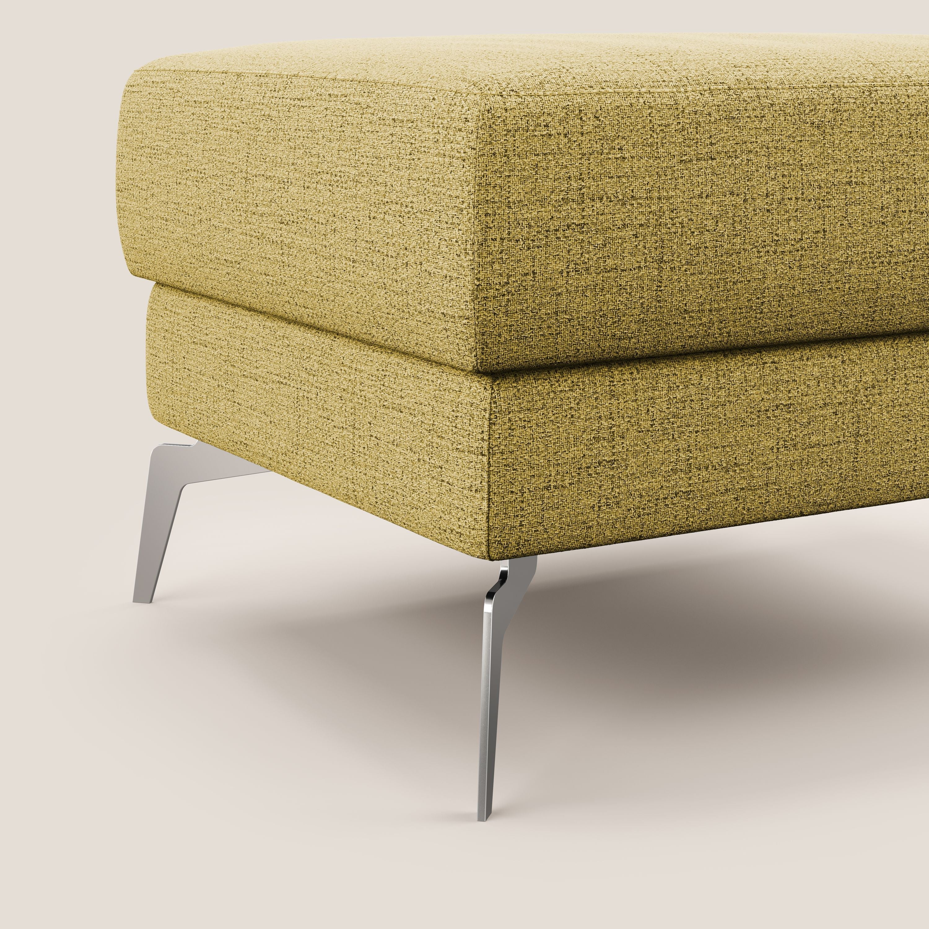 Star Pouf avec pieds hauts en tissu imperméable flammé T03 jaune - Image 4