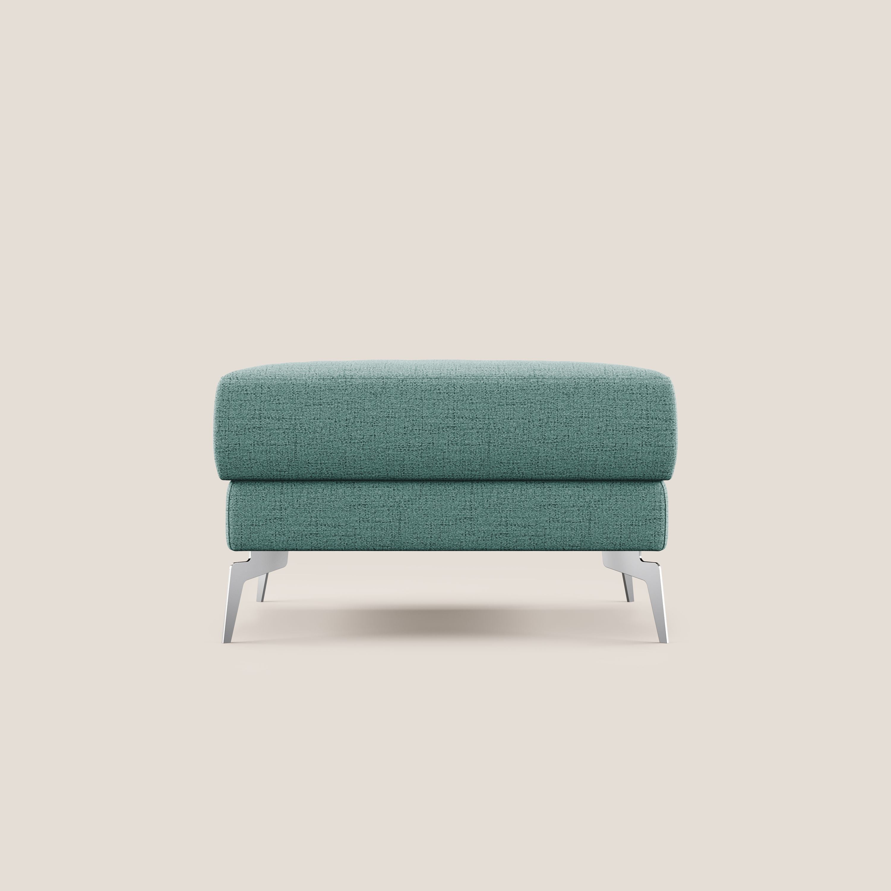 Star Pouf avec pieds hauts en tissu imperméable flammé T03 vert d'eau