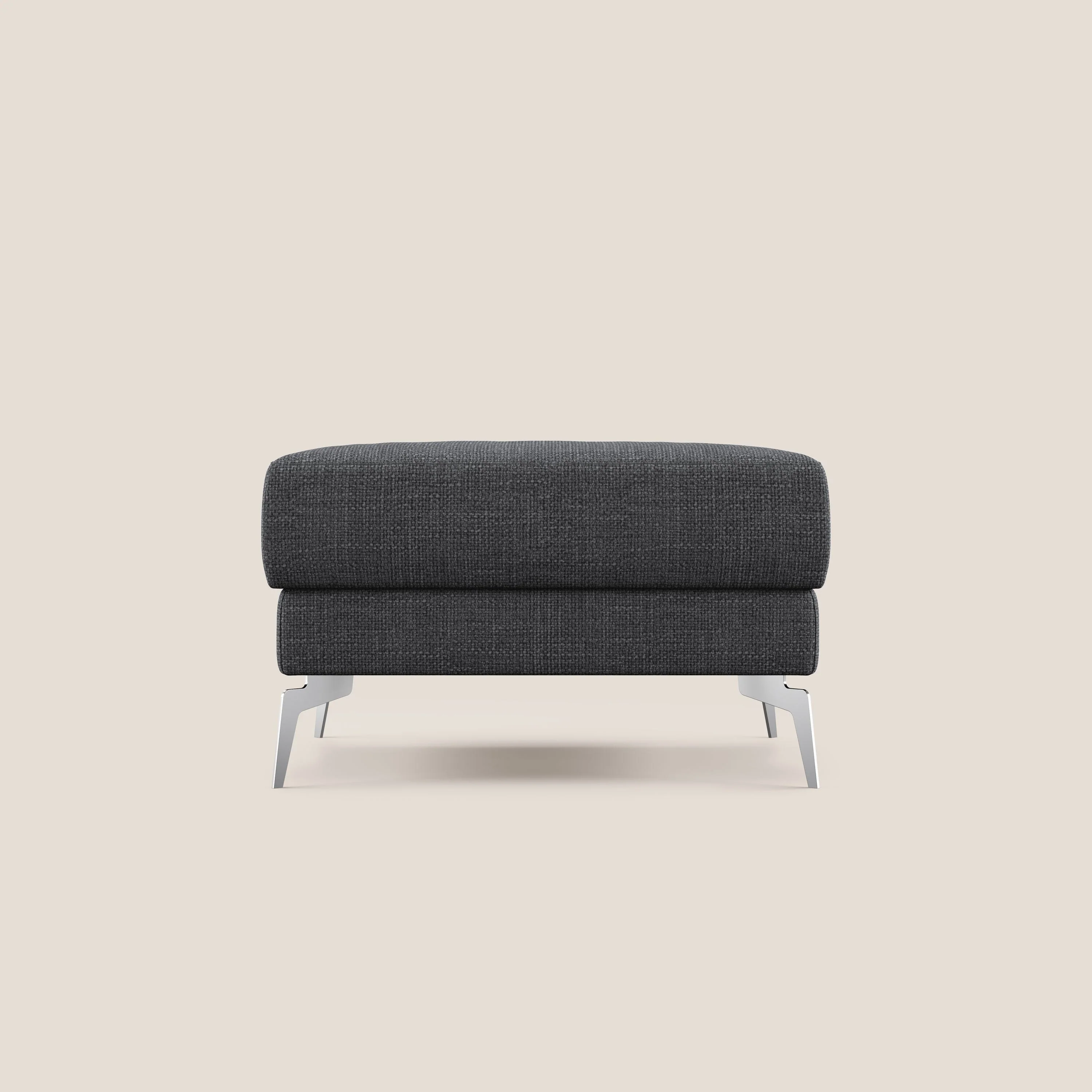 Star Pouf avec pieds hauts en tissu imperméable doux entrelacé T06 anthracite