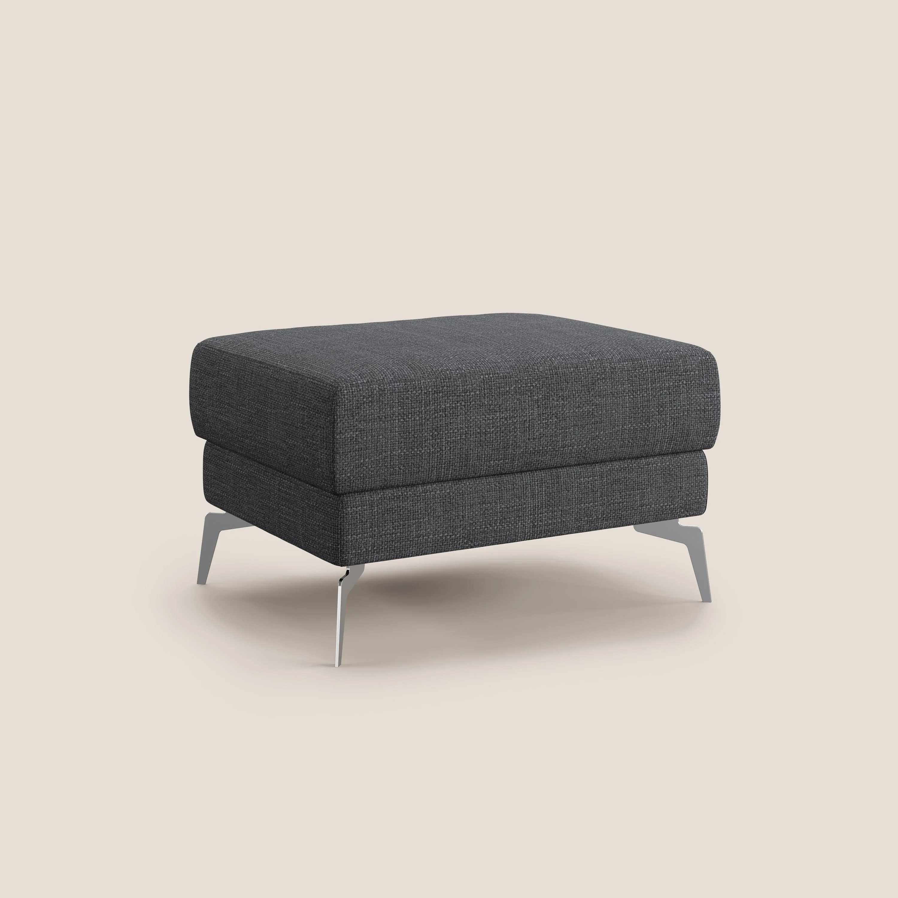 Star Pouf avec pieds hauts en tissu imperméable doux entrelacé T06 anthracite - Image 2