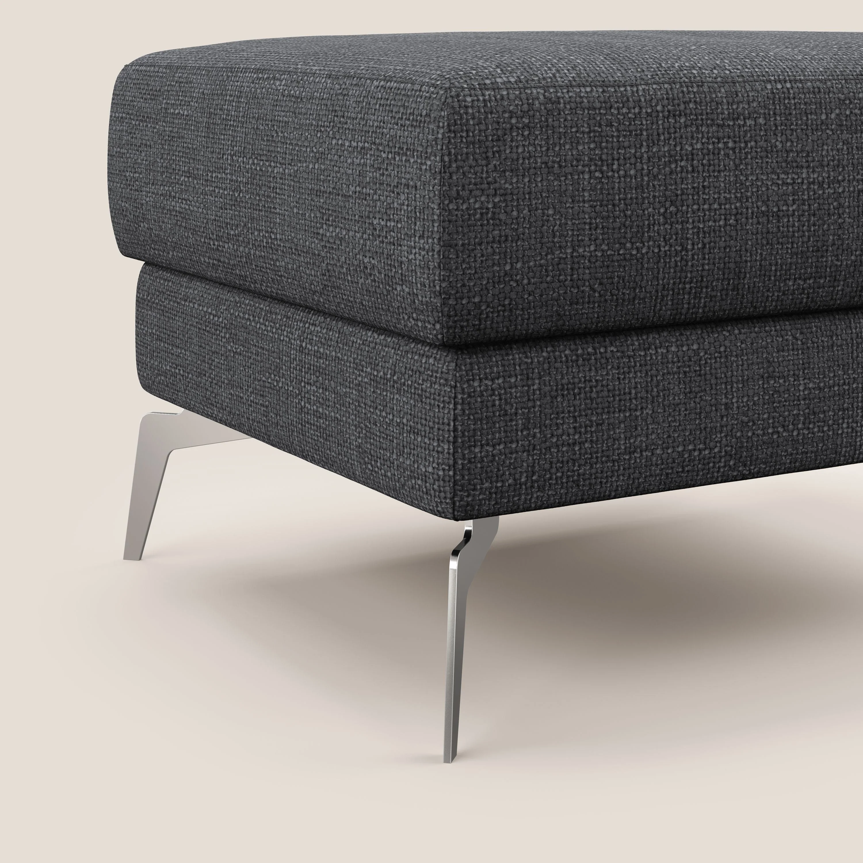 Star Pouf avec pieds hauts en tissu imperméable doux entrelacé T06 anthracite - Image 5