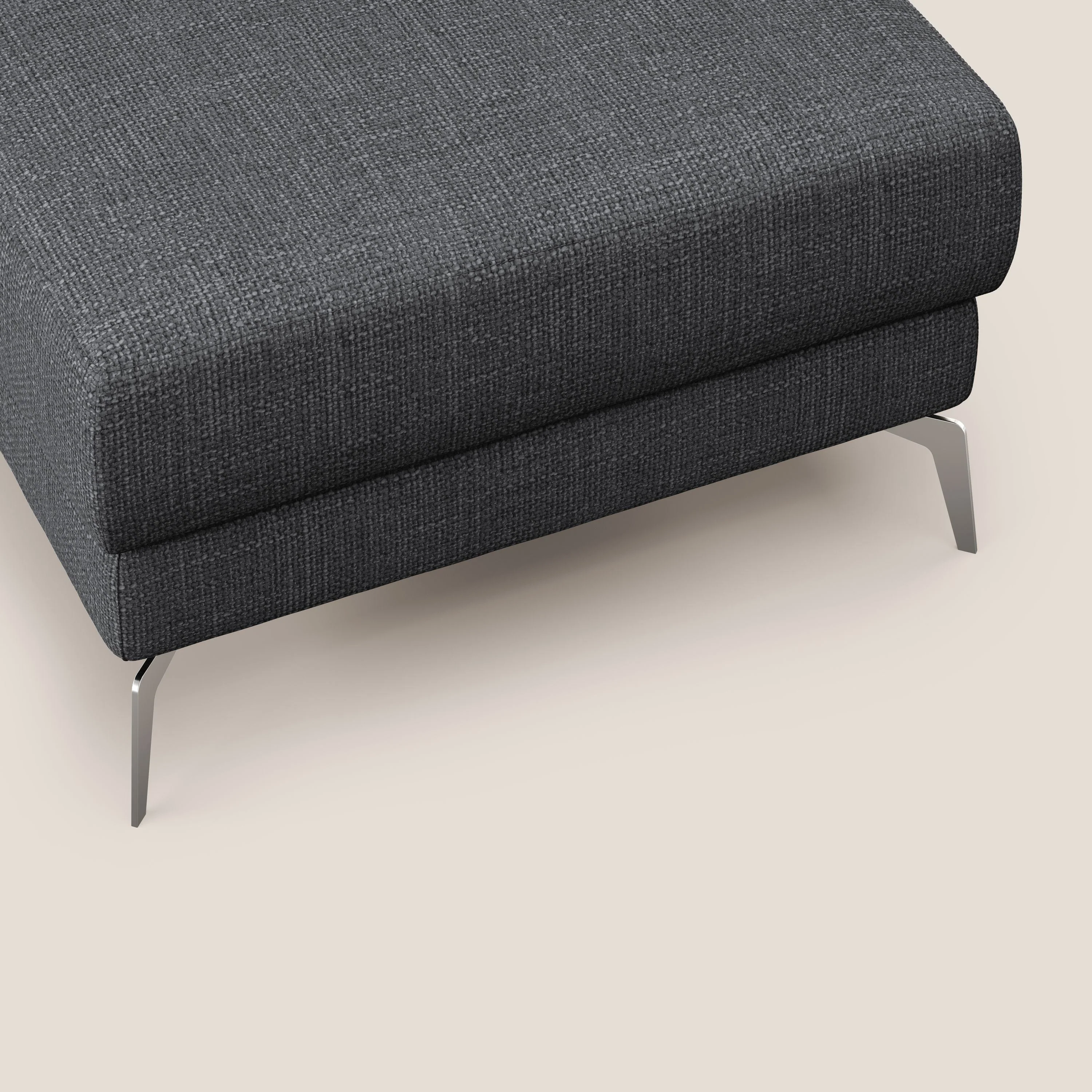 Star Pouf avec pieds hauts en tissu imperméable doux entrelacé T06 anthracite - Image 6