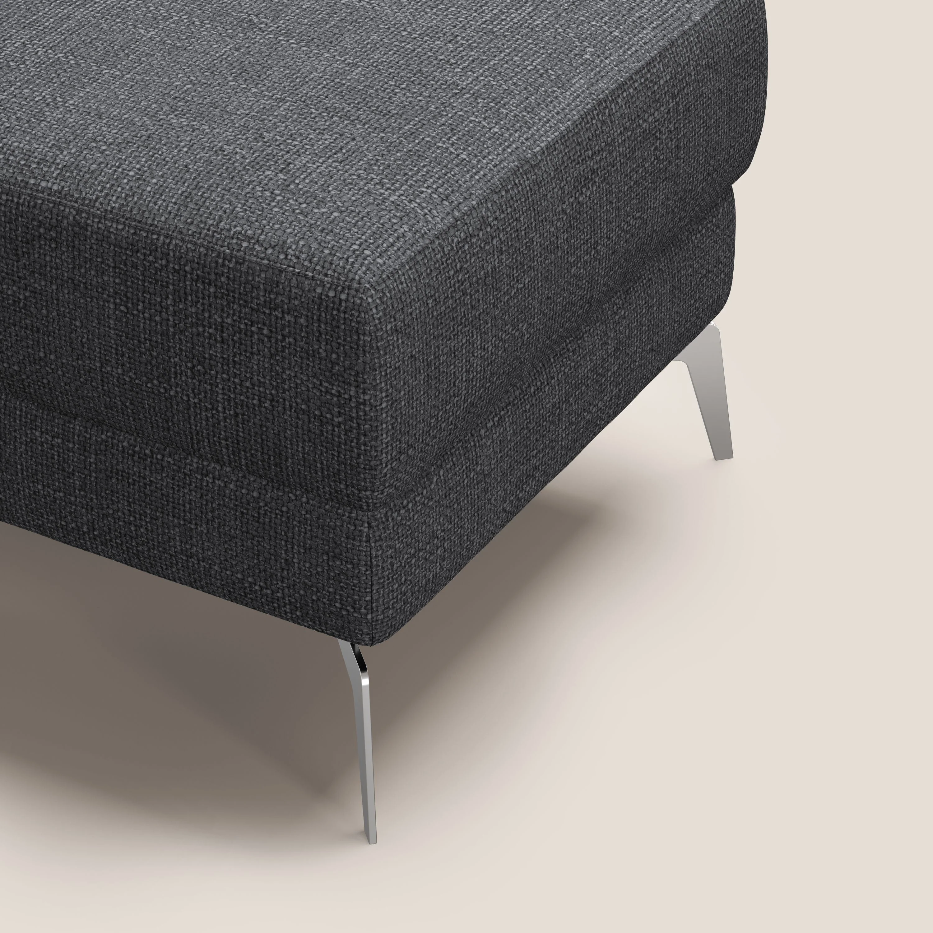 Star Pouf avec pieds hauts en tissu imperméable doux entrelacé T06 anthracite - Image 7