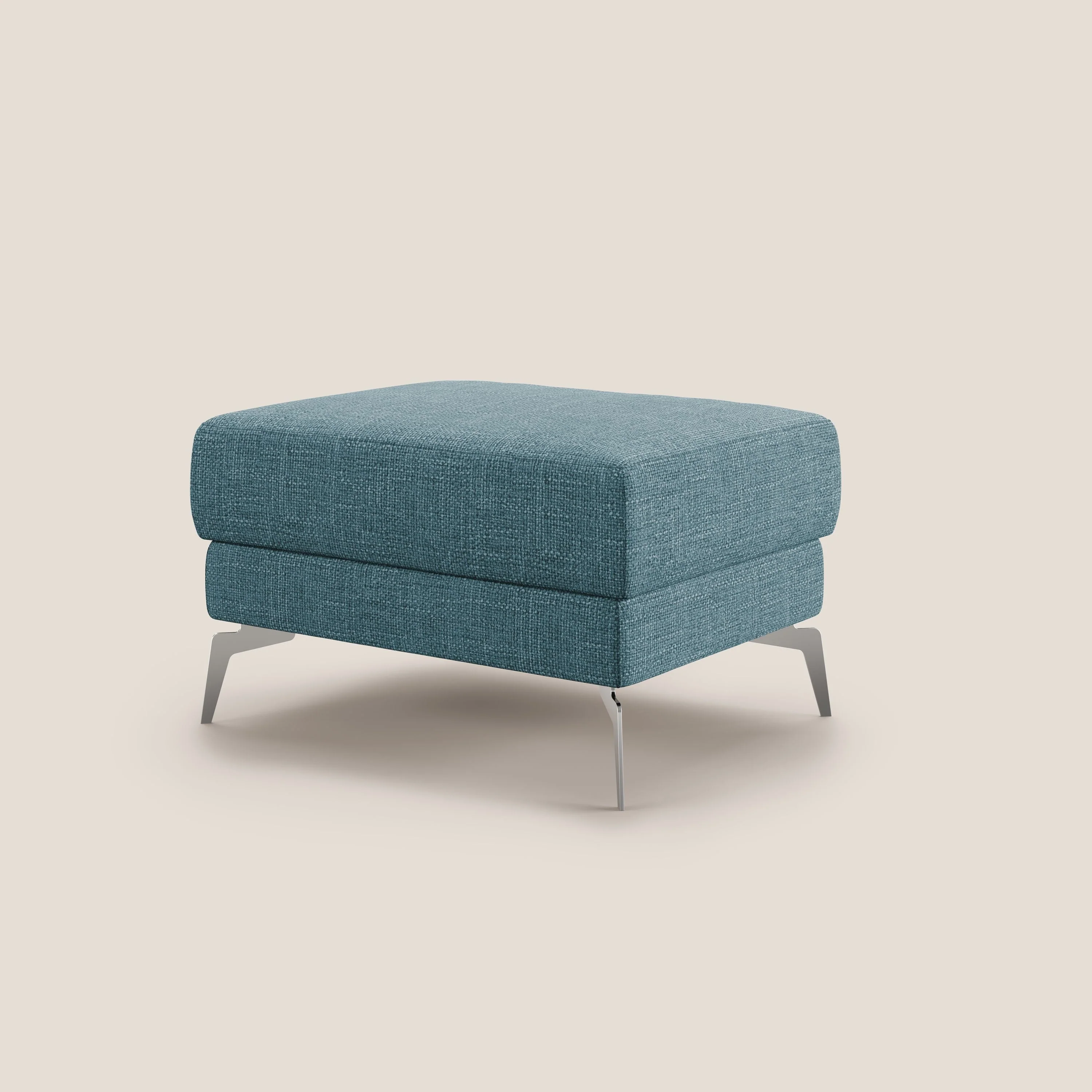 Star Pouf avec pieds hauts en tissu imperméable doux entrelacé T06 bleu ciel - Image 4
