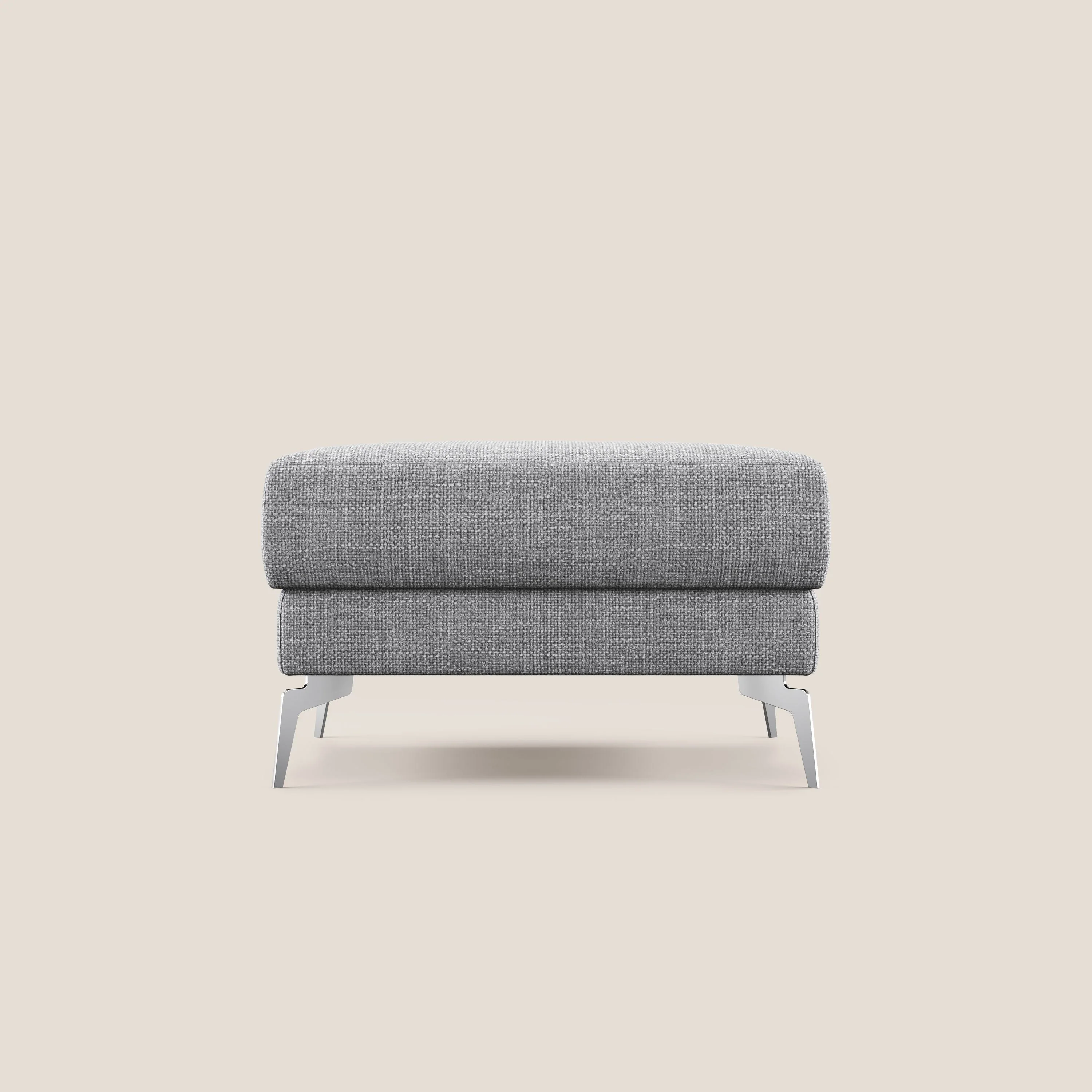 Star Pouf avec pieds hauts en tissu imperméable doux entrelacé T06 gris