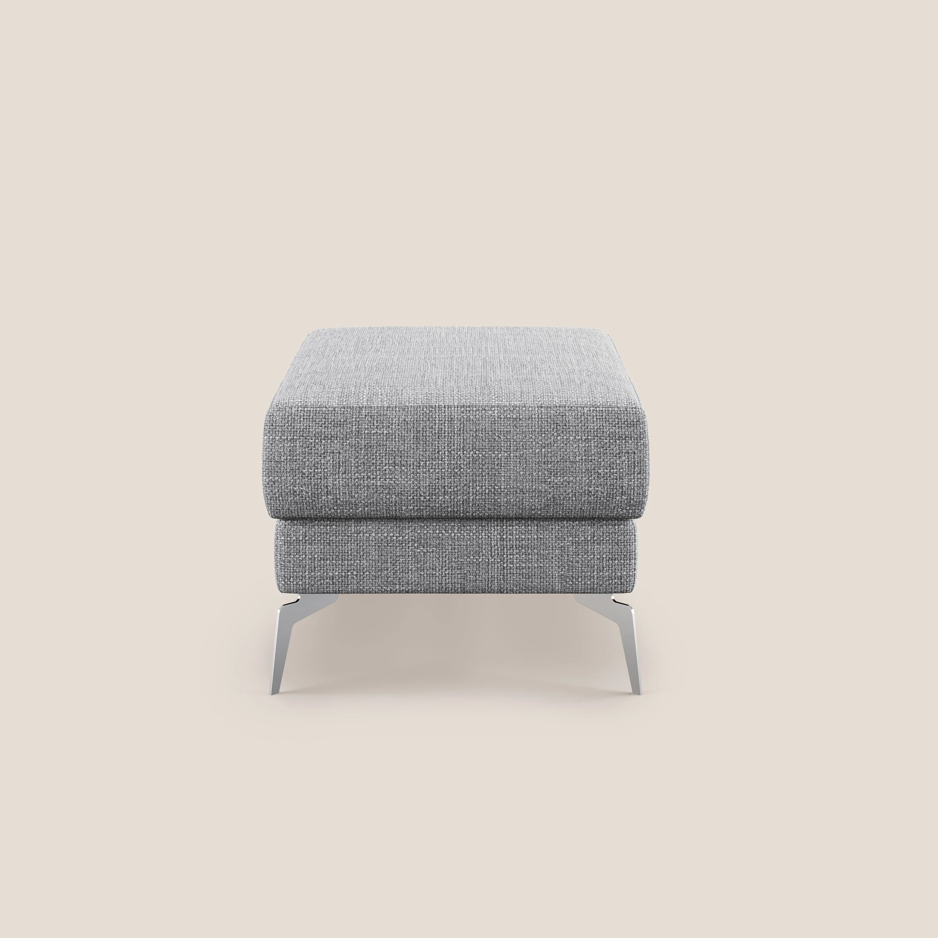 Star Pouf avec pieds hauts en tissu imperméable doux entrelacé T06 gris - Image 3