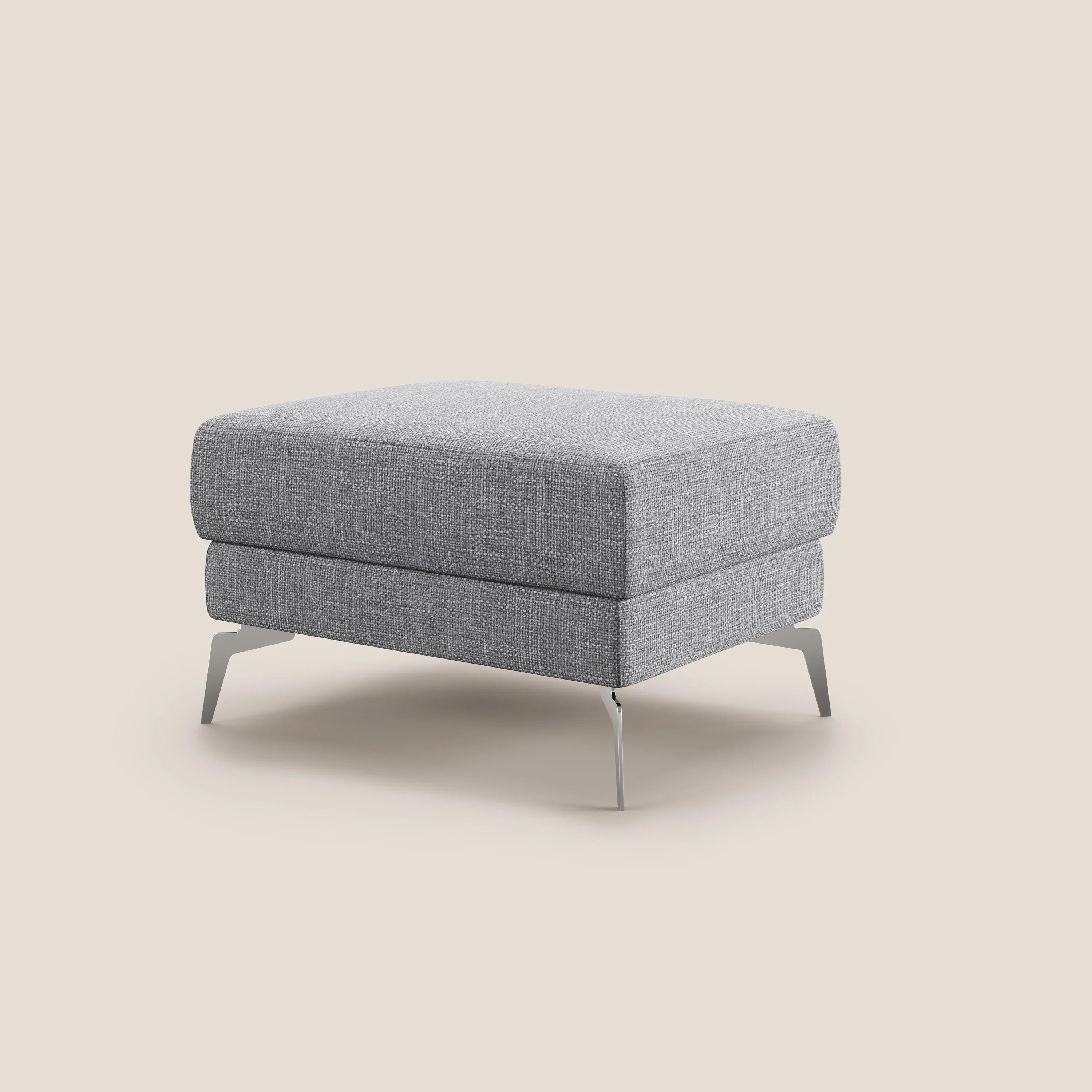 Star Pouf avec pieds hauts en tissu imperméable doux entrelacé T06 gris - Image 4