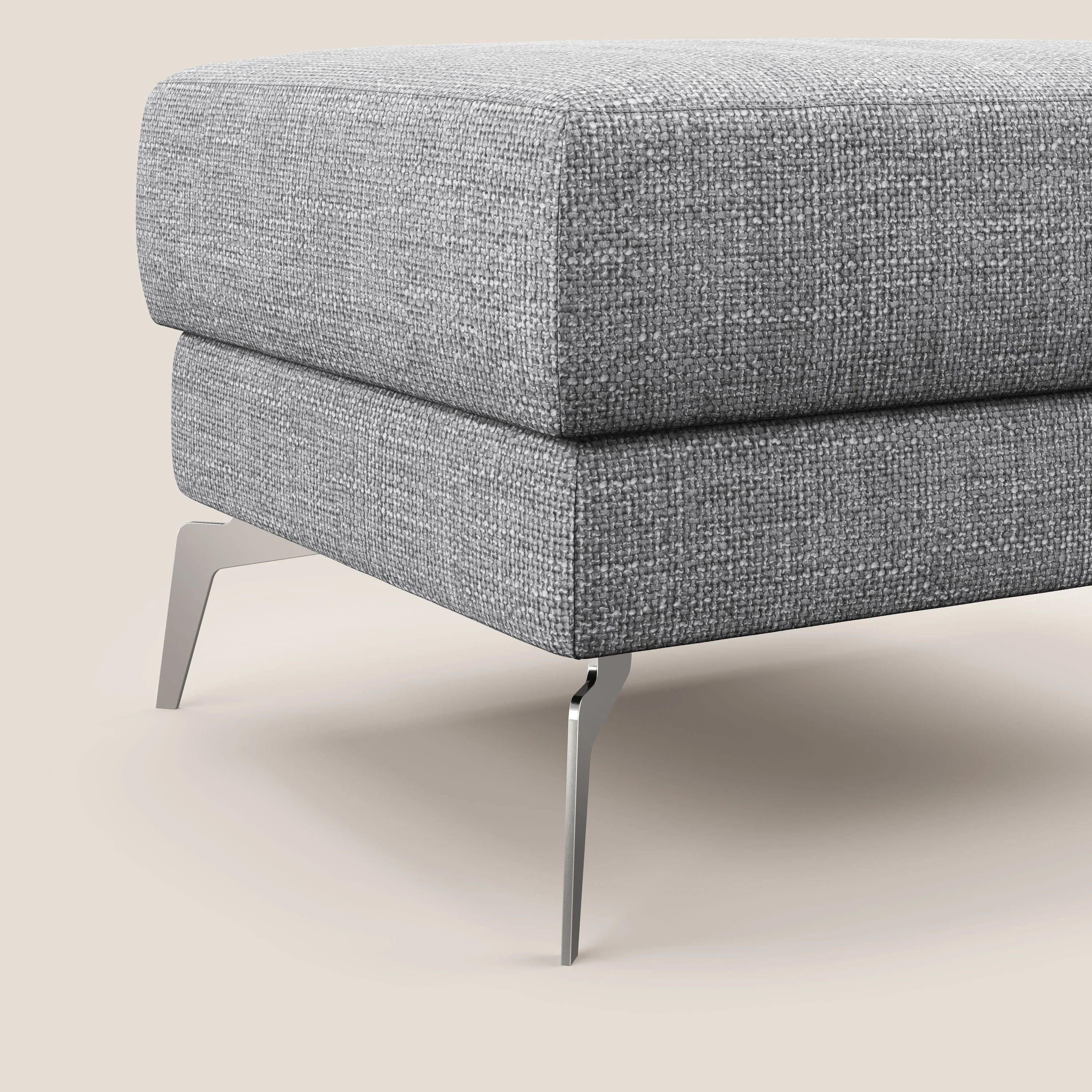 Star Pouf avec pieds hauts en tissu imperméable doux entrelacé T06 gris - Image 5