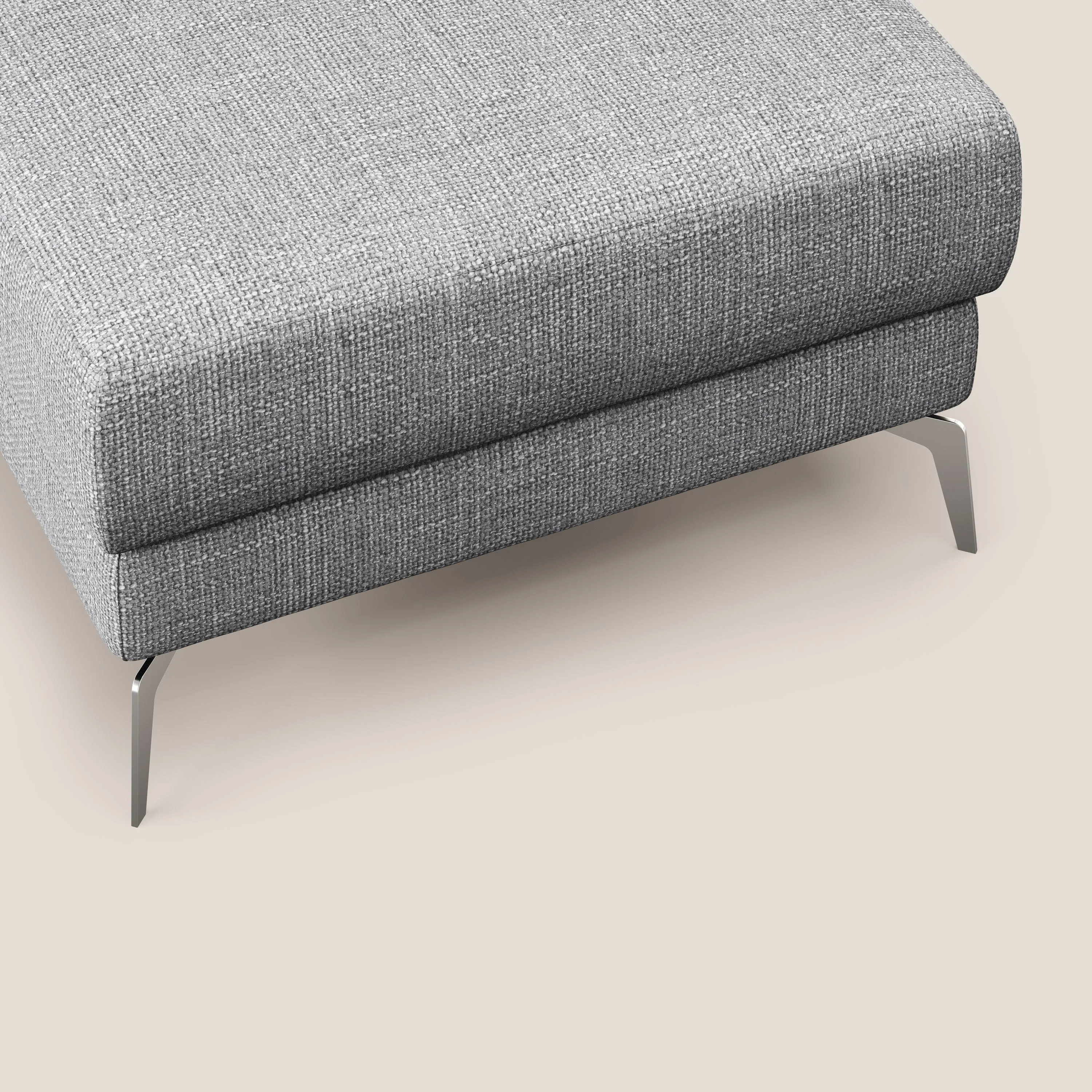 Star Pouf avec pieds hauts en tissu imperméable doux entrelacé T06 gris - Image 6