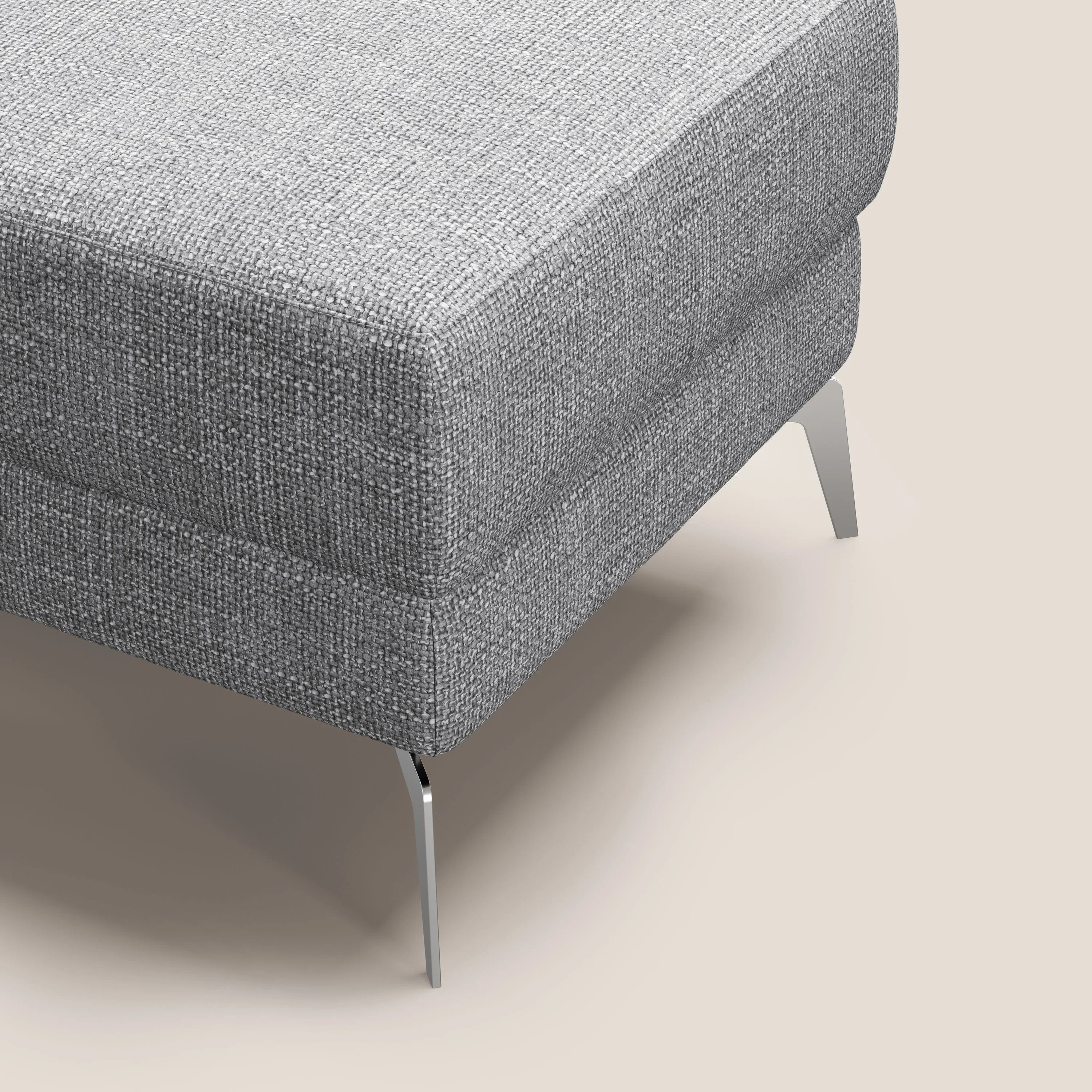 Star Pouf avec pieds hauts en tissu imperméable doux entrelacé T06 gris - Image 7