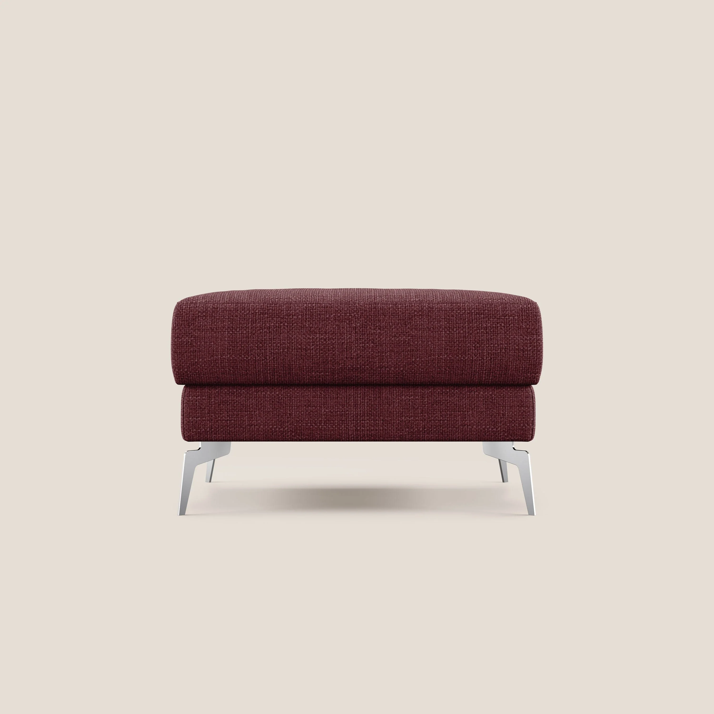 Star Pouf avec pieds hauts en tissu imperméable doux entrelacé T06 rouge