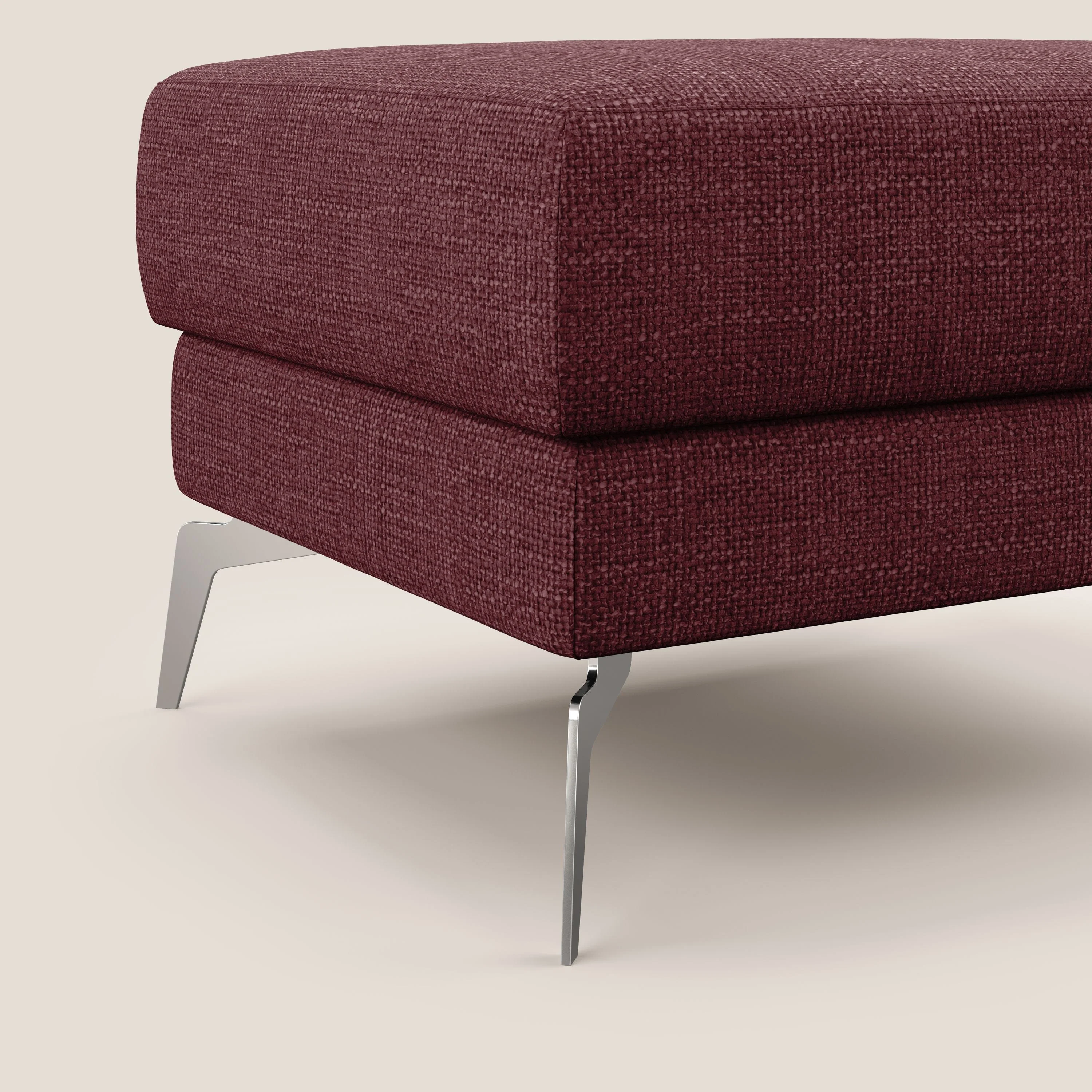 Star Pouf avec pieds hauts en tissu imperméable doux entrelacé T06 rouge - Image 5