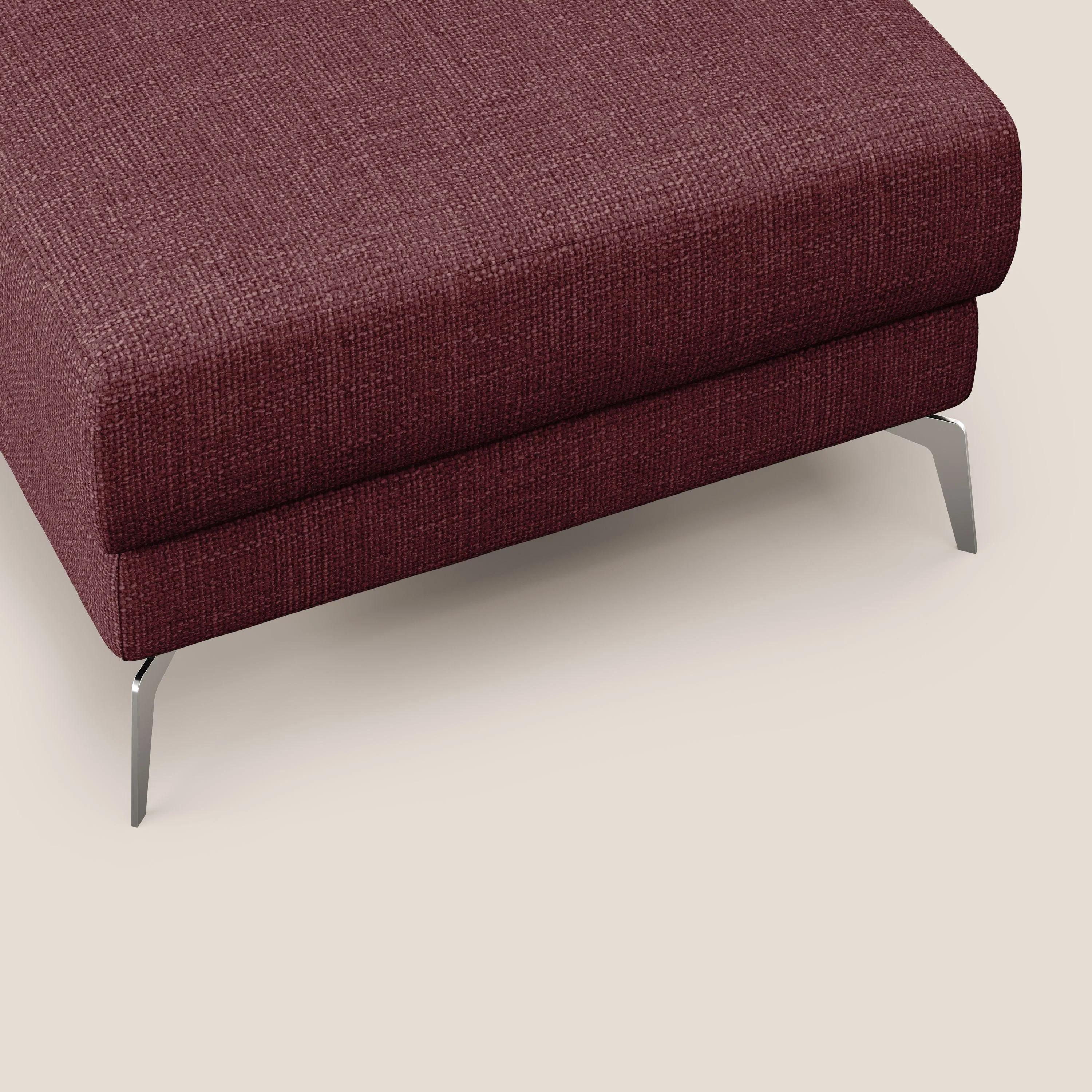 Star Pouf avec pieds hauts en tissu imperméable doux entrelacé T06 rouge - Image 6
