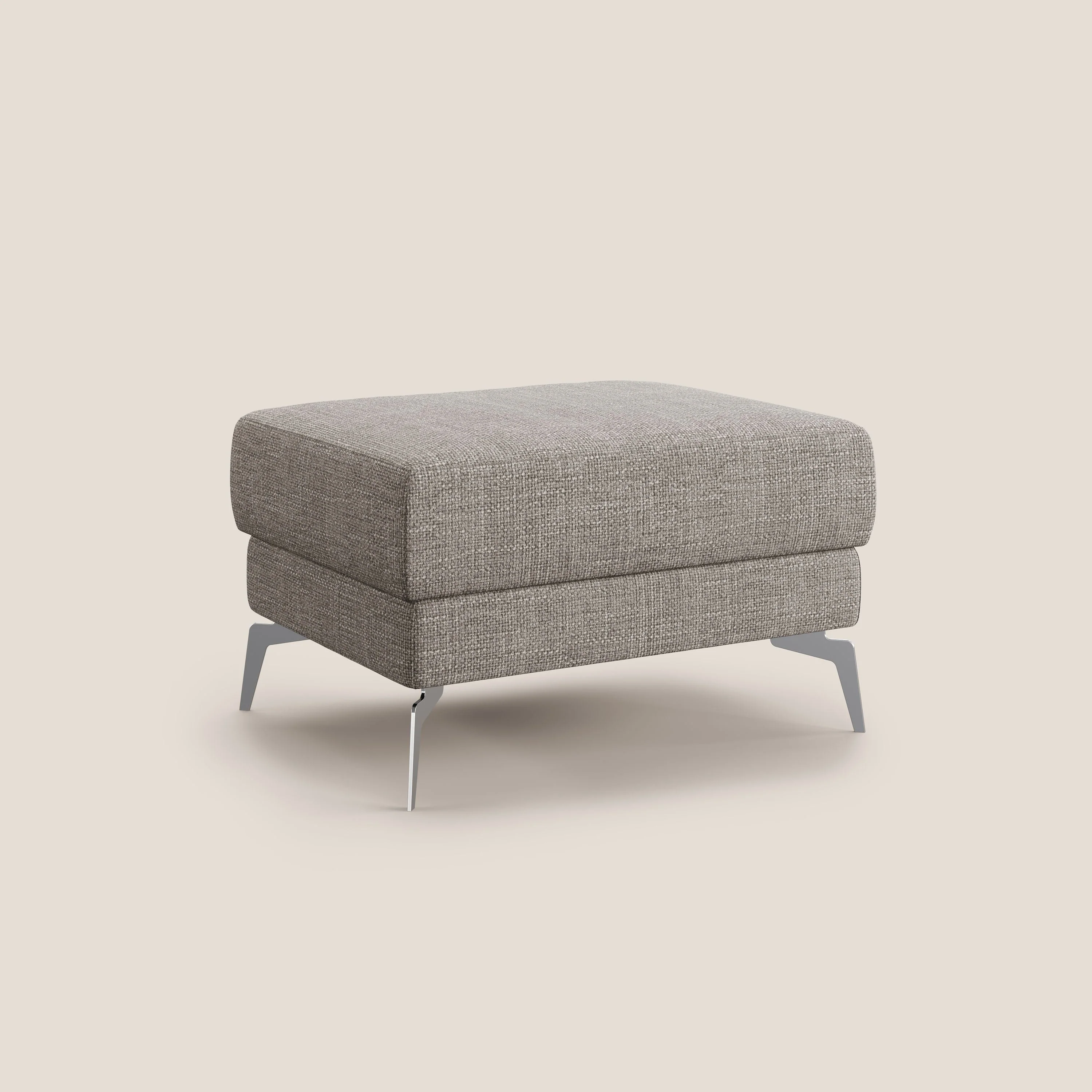 Star Pouf avec pieds hauts en tissu imperméable doux entrelacé T06 Taupe tortora - Image 2