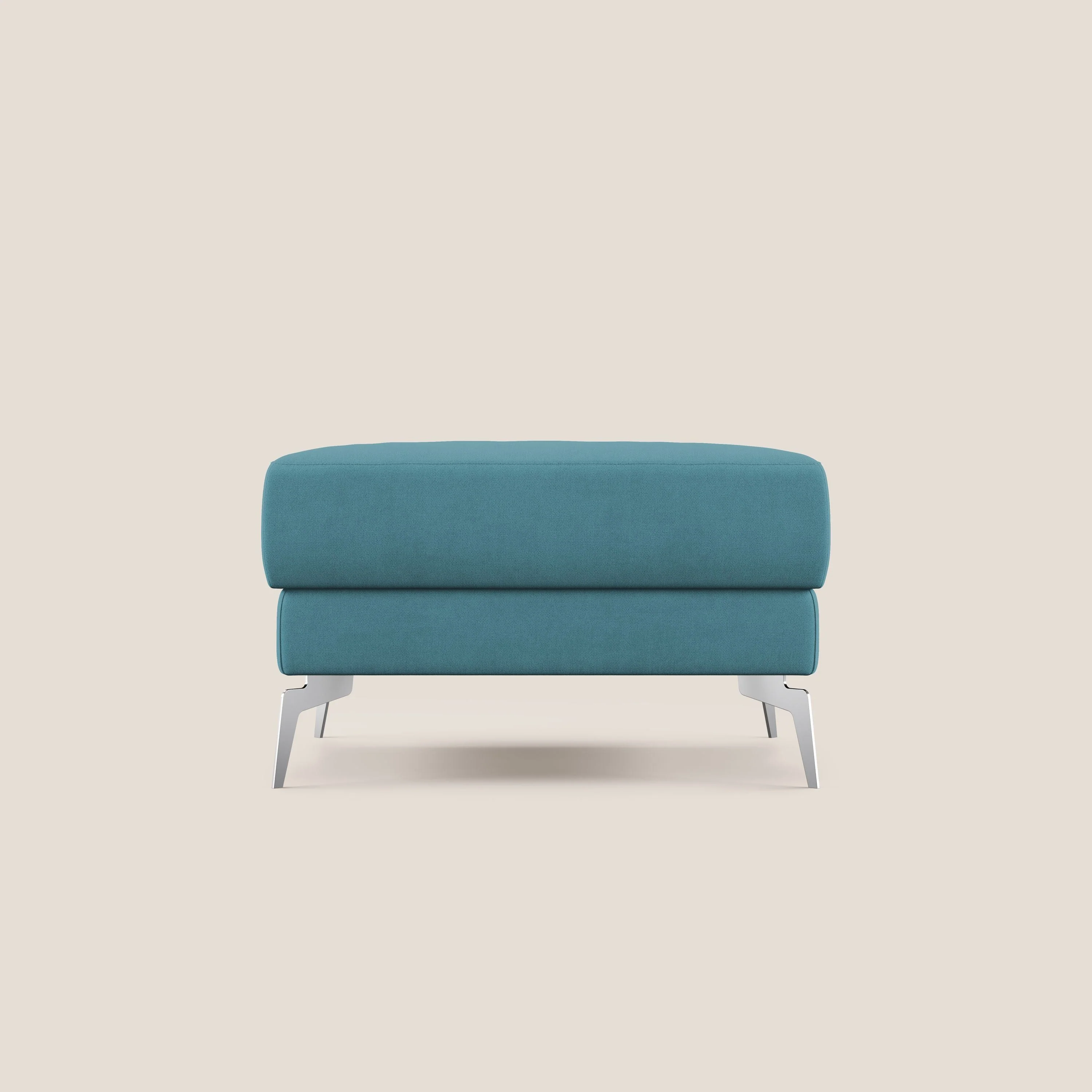 Star Pouf avec pieds hauts en tissu imperméable T02 bleu ciel