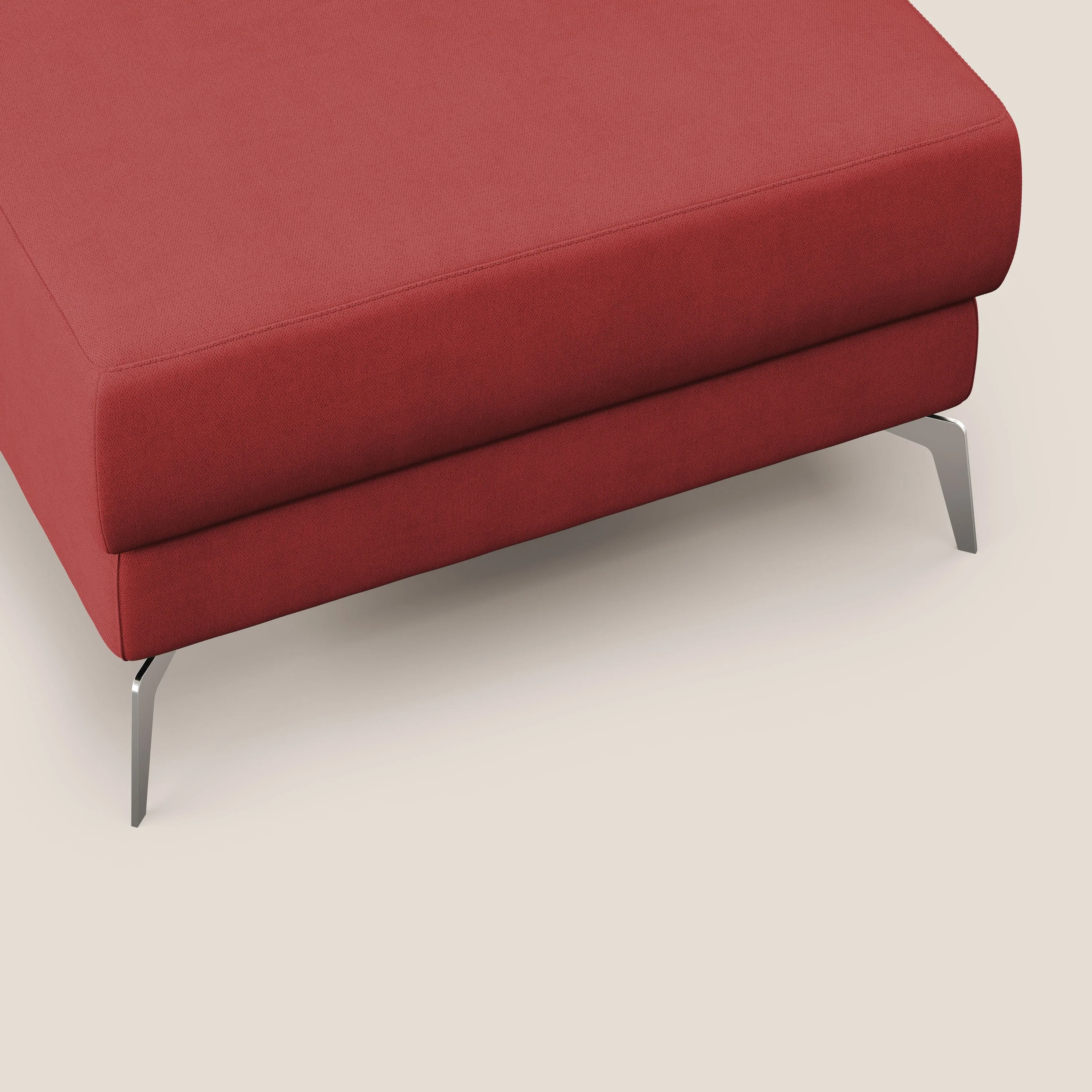 Star Pouf avec pieds hauts en tissu imperméable T02 rouge - Image 6