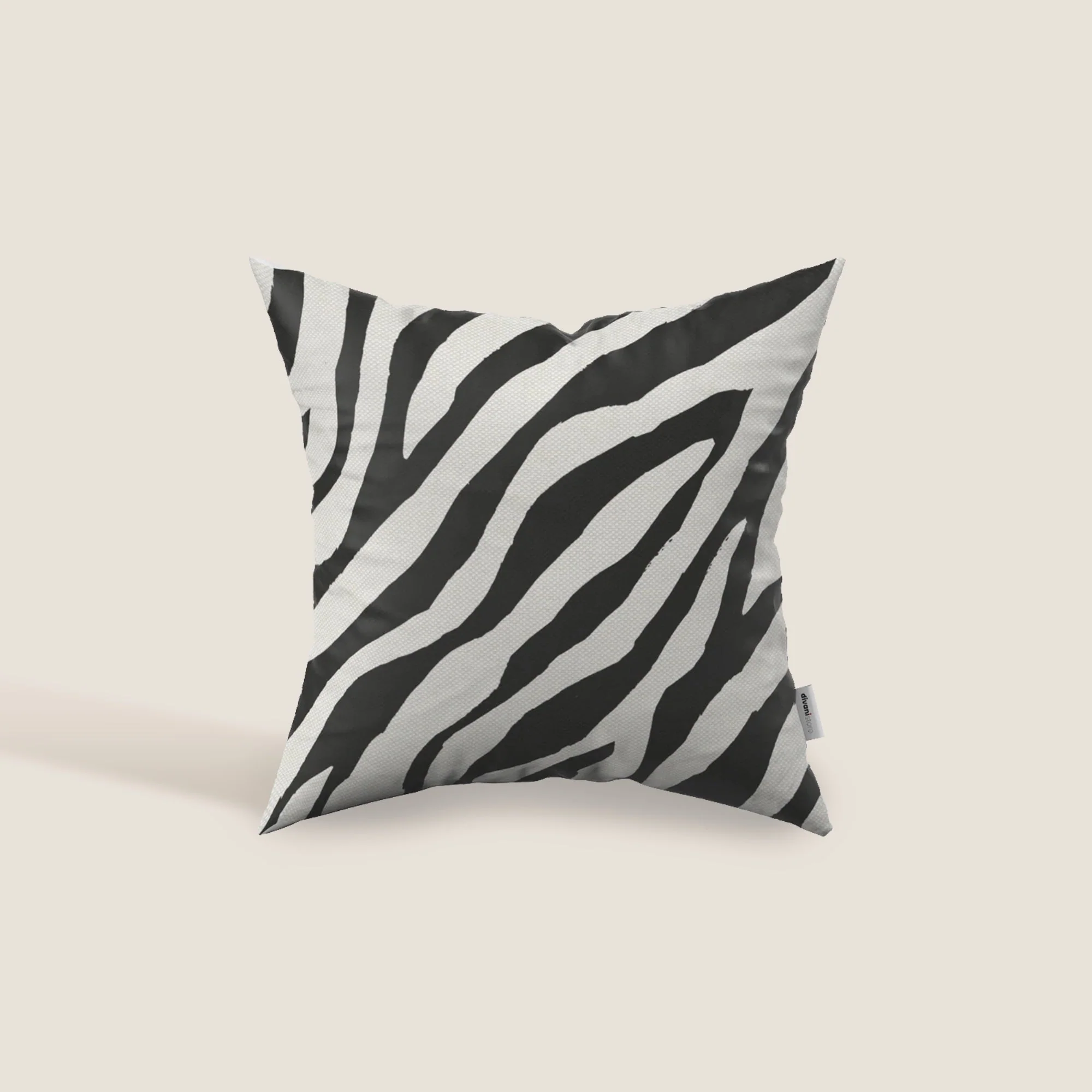 Stripe coussins géométriques en tissu hydrofuge noir