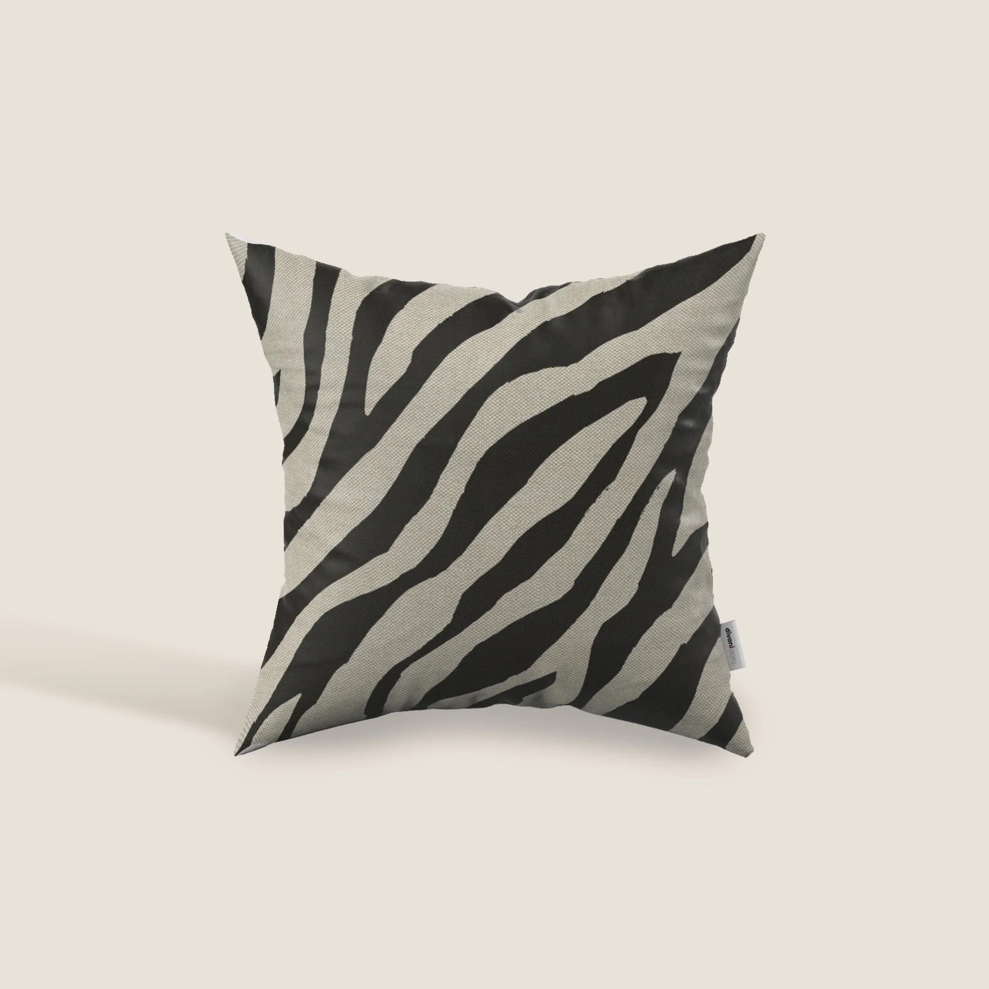 Stripe coussins géométriques en tissu hydrofuge Taupe tortora
