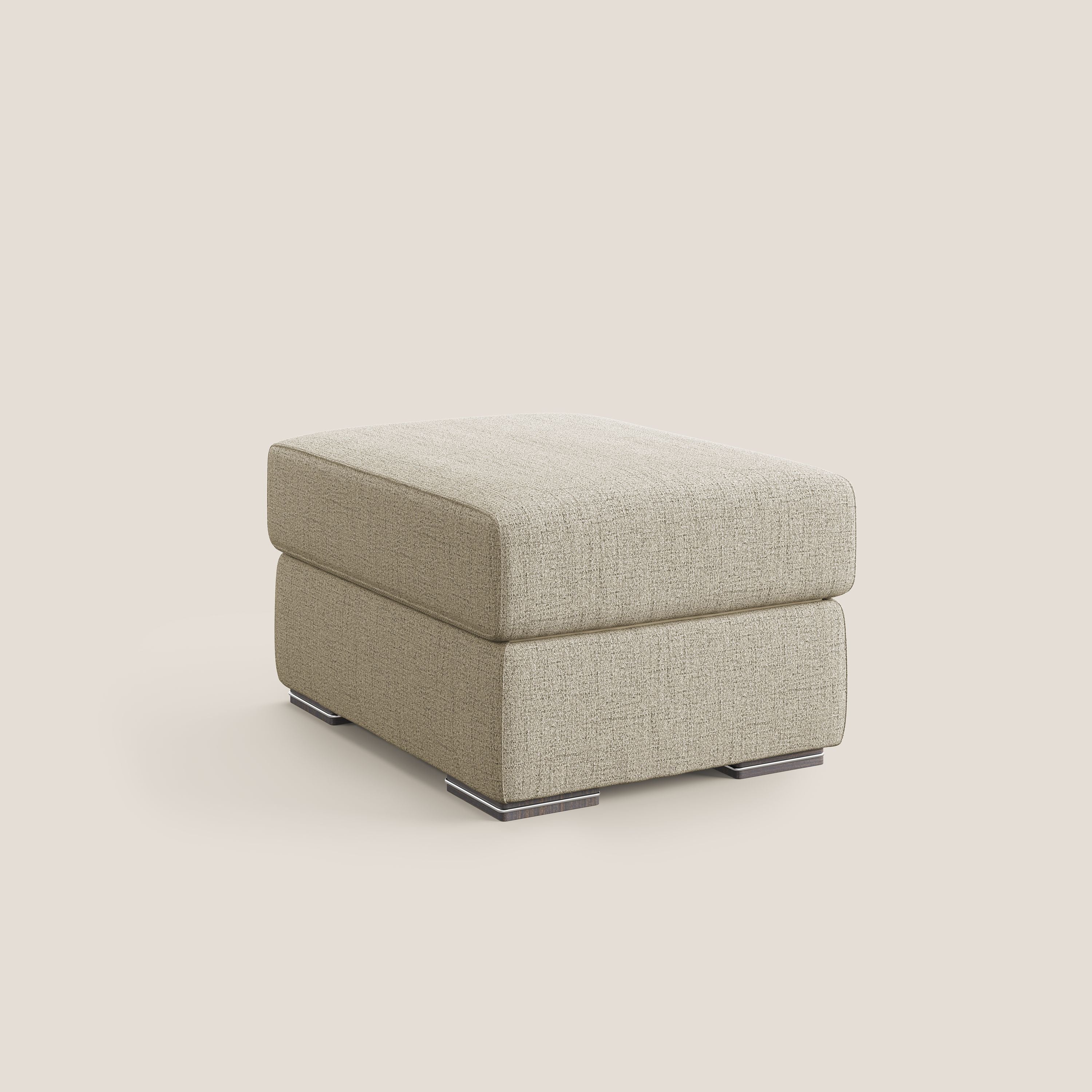 Sun pouf coffre en tissu imperméable flammé T03 beige - Image 8