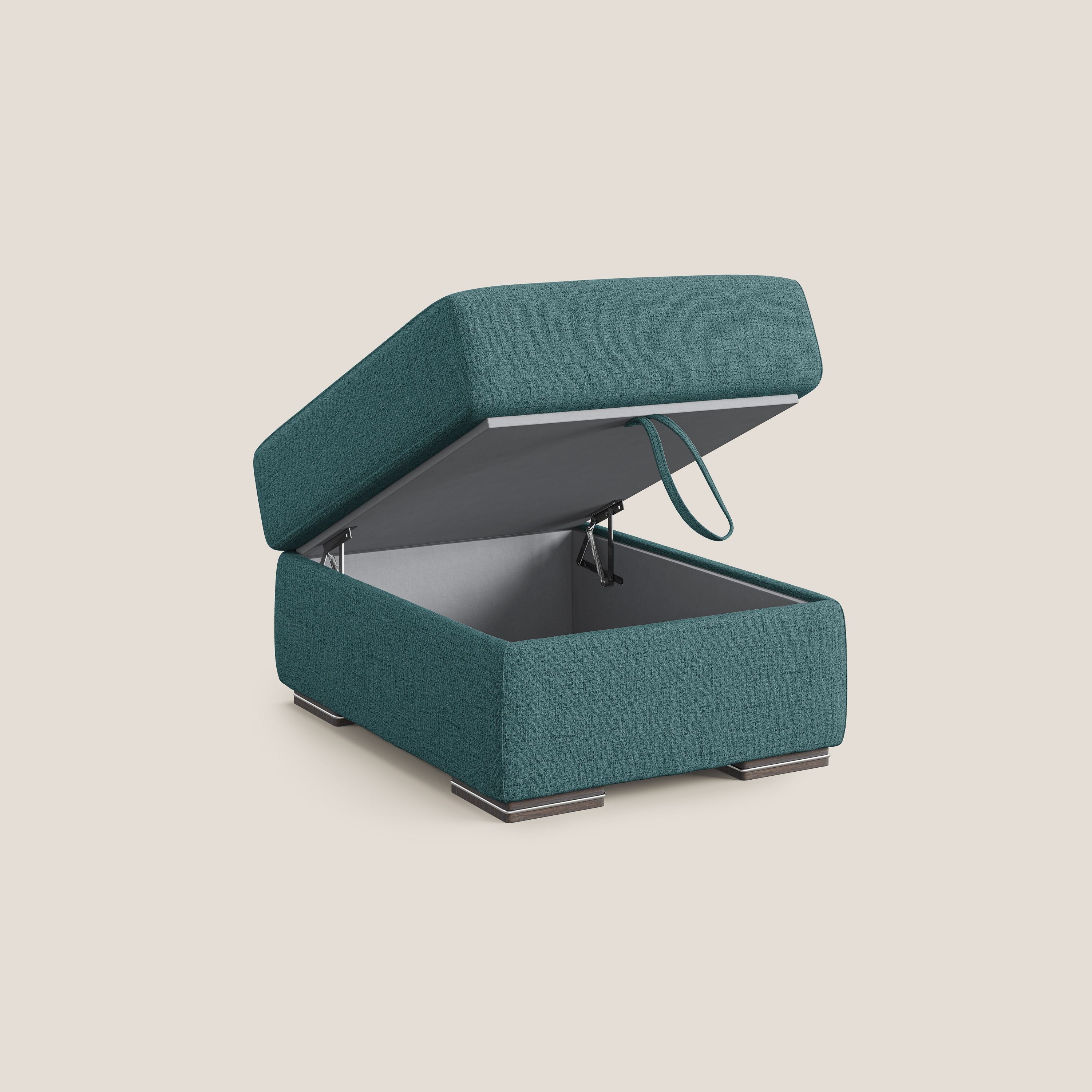 Sun pouf coffre en tissu imperméable flammé T03 bleu ciel - Image 6