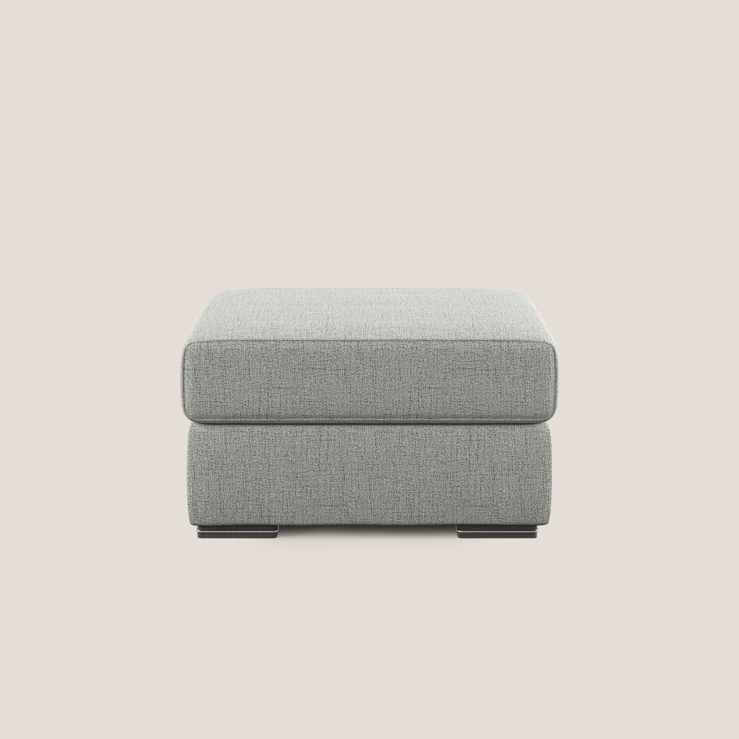 Sun pouf coffre en tissu imperméable flammé T03 gris clair