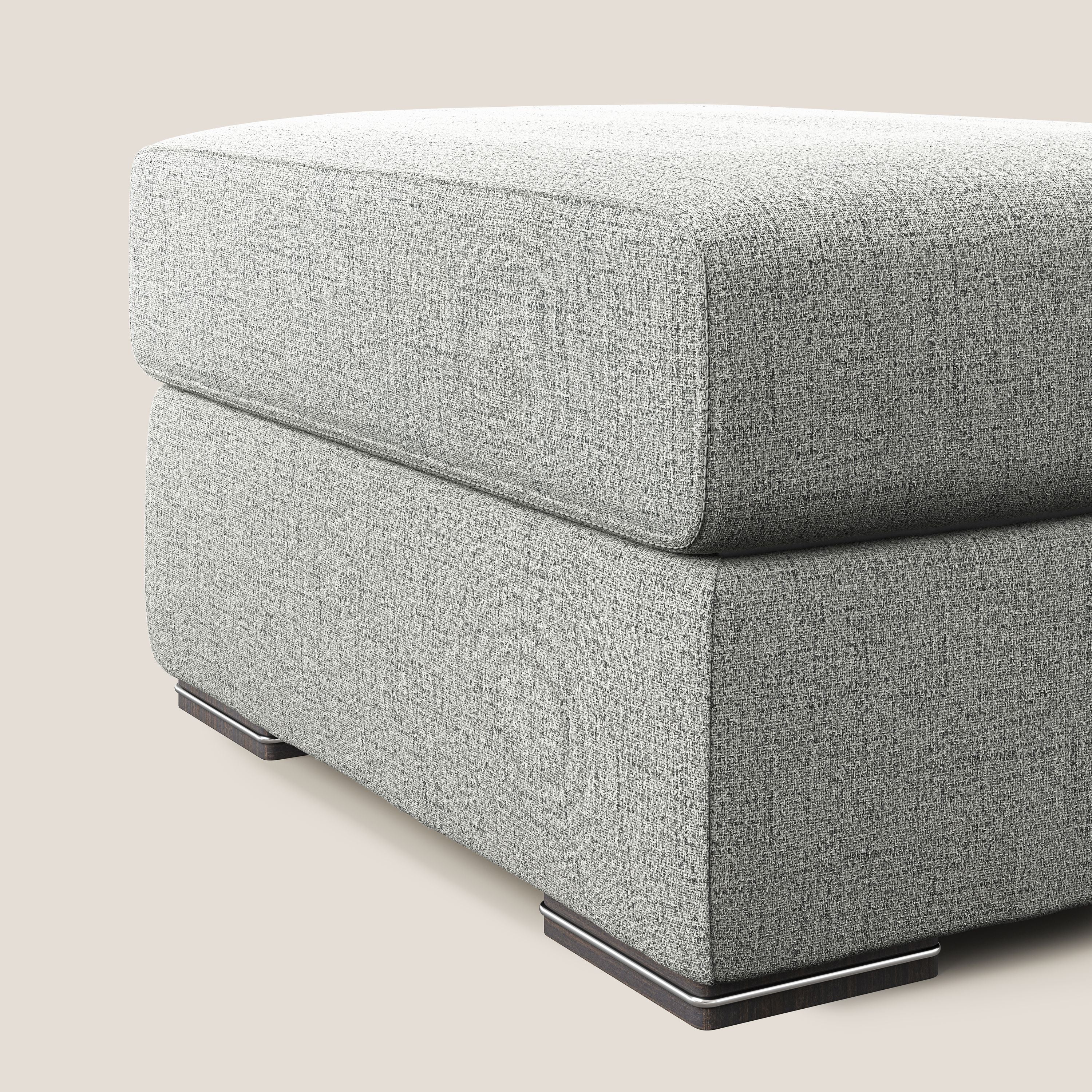Sun pouf coffre en tissu imperméable flammé T03 gris clair - Image 3