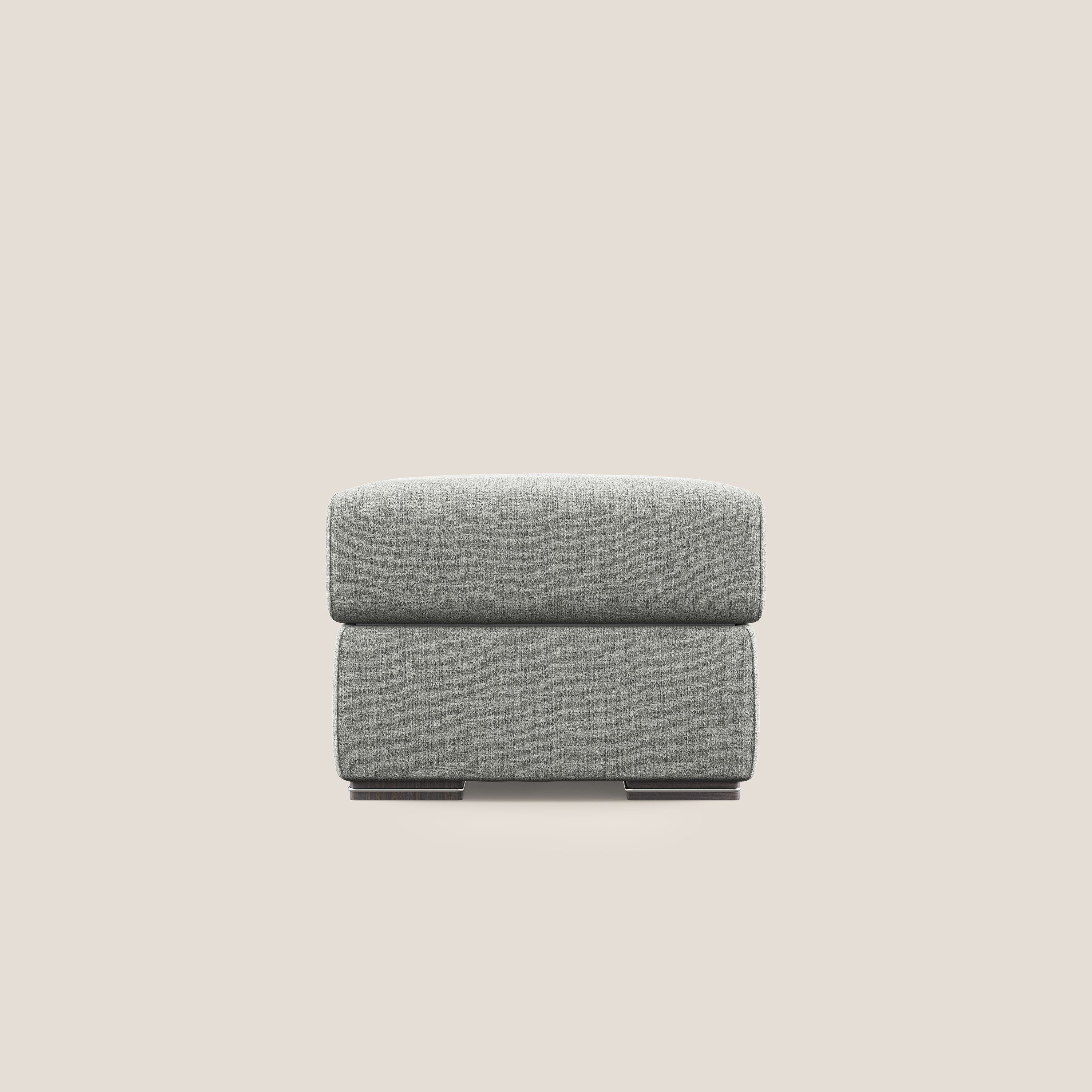 Sun pouf coffre en tissu imperméable flammé T03 gris clair - Image 7