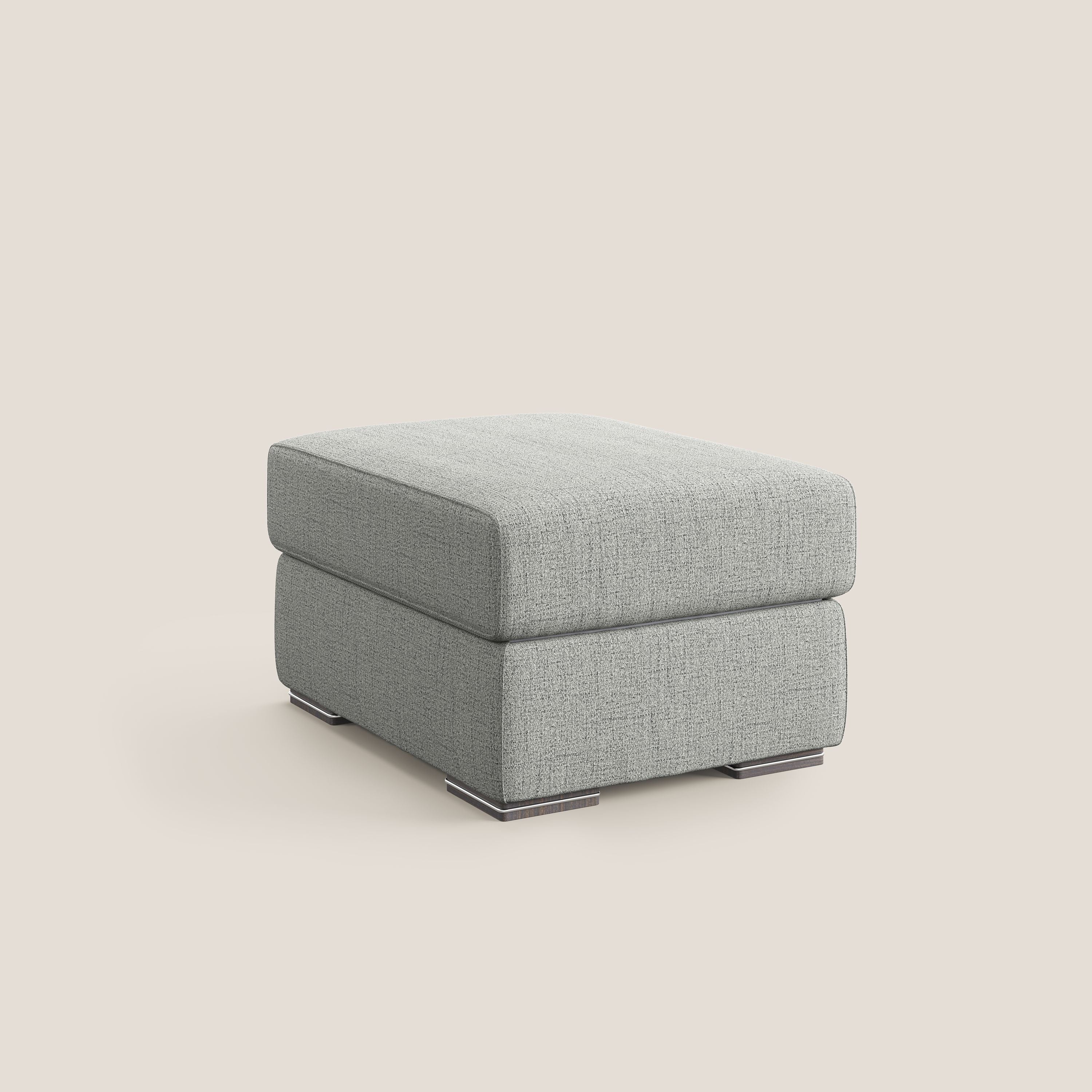 Sun pouf coffre en tissu imperméable flammé T03 gris clair - Image 8