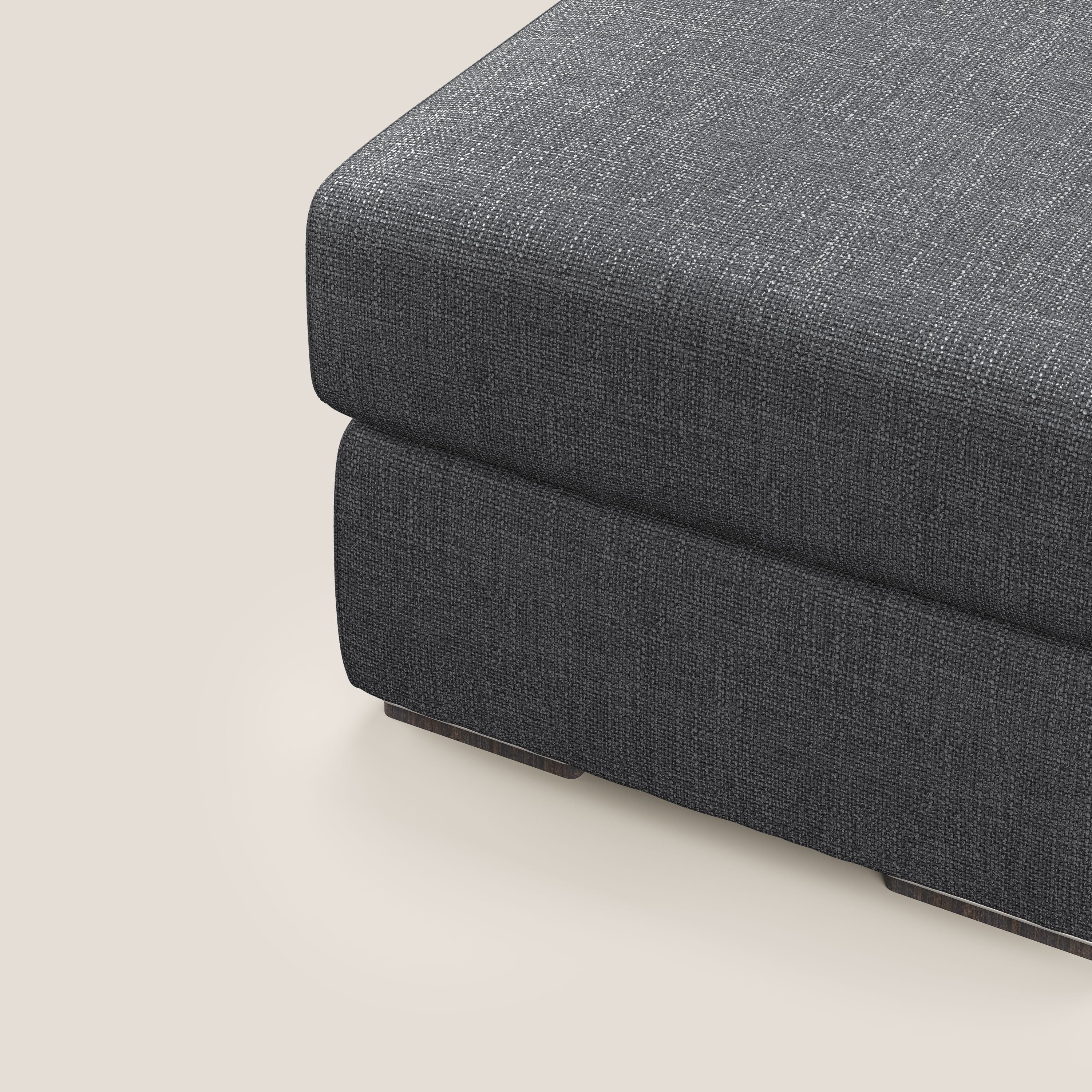 Sun pouf coffre en tissu imperméable doux entrelacé T06 anthracite - Image 5