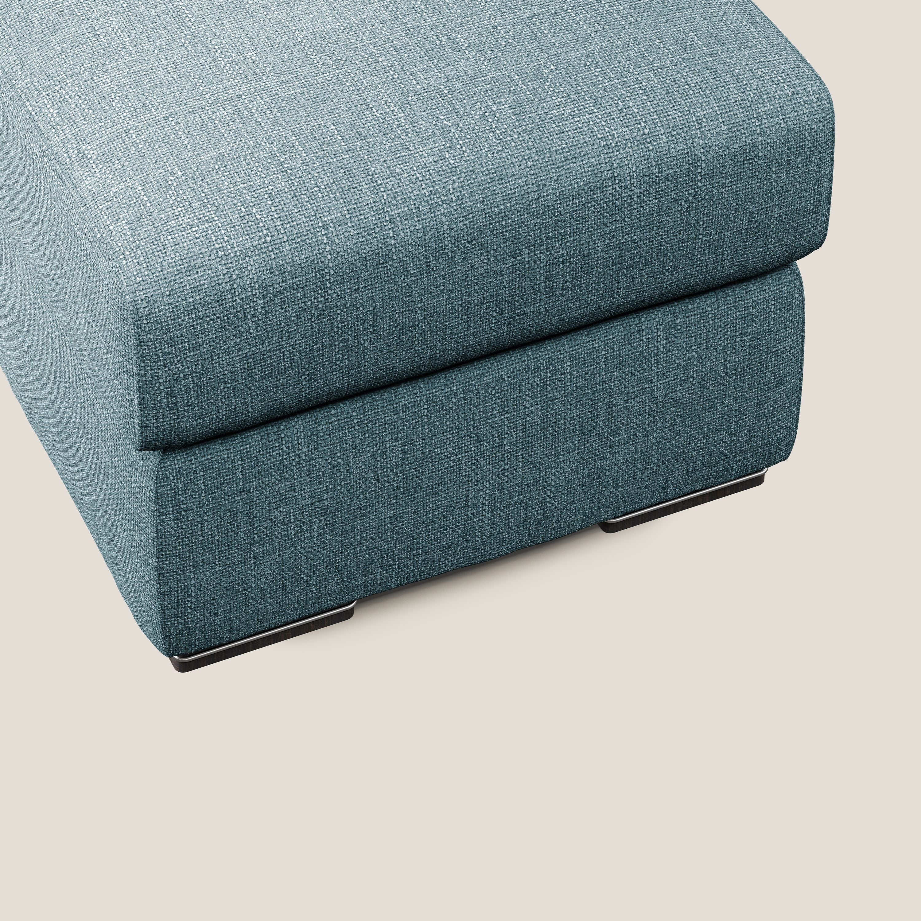 Sun pouf coffre en tissu imperméable doux entrelacé T06 bleu ciel - Image 4