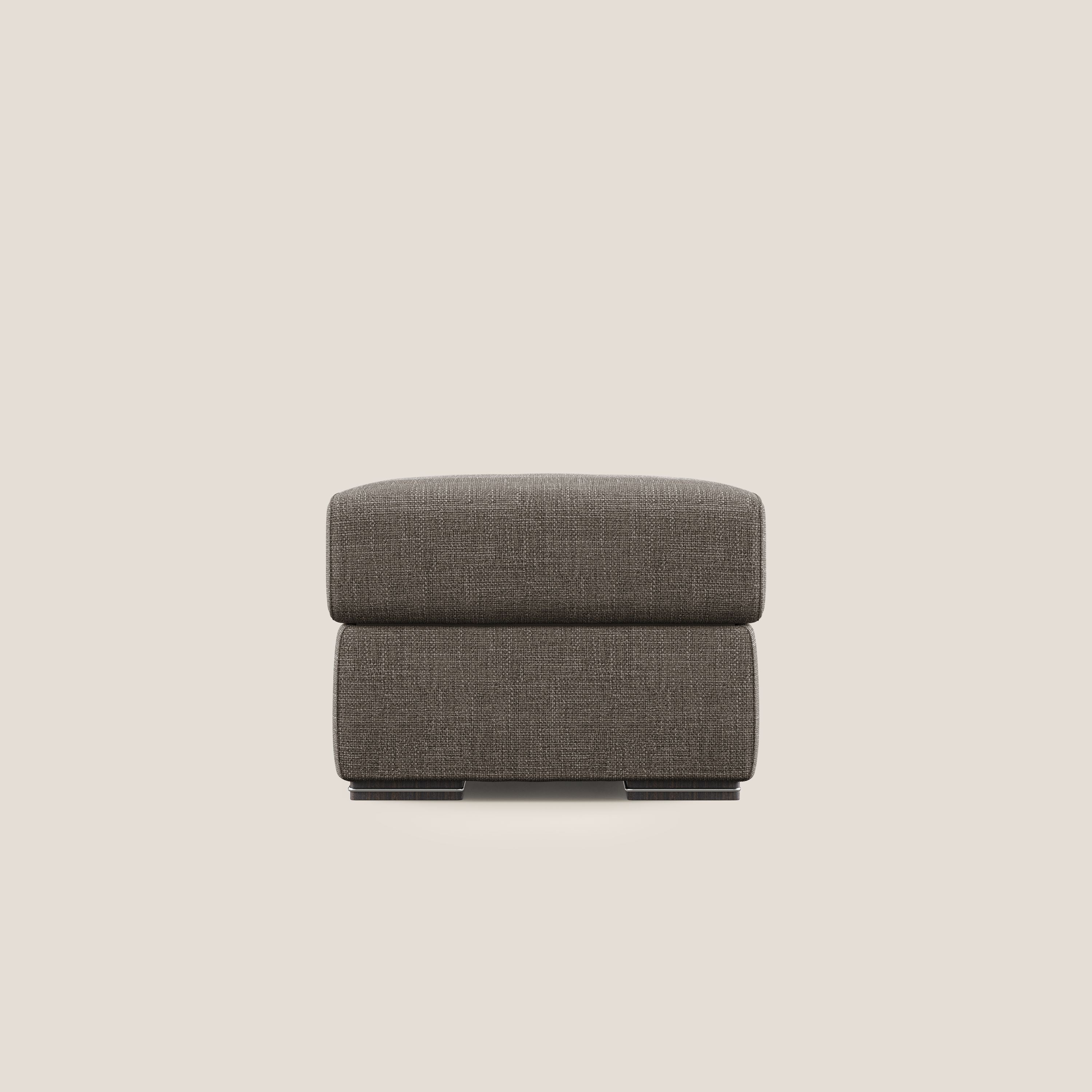 Sun pouf coffre en tissu imperméable doux entrelacé T06 marron - Image 7