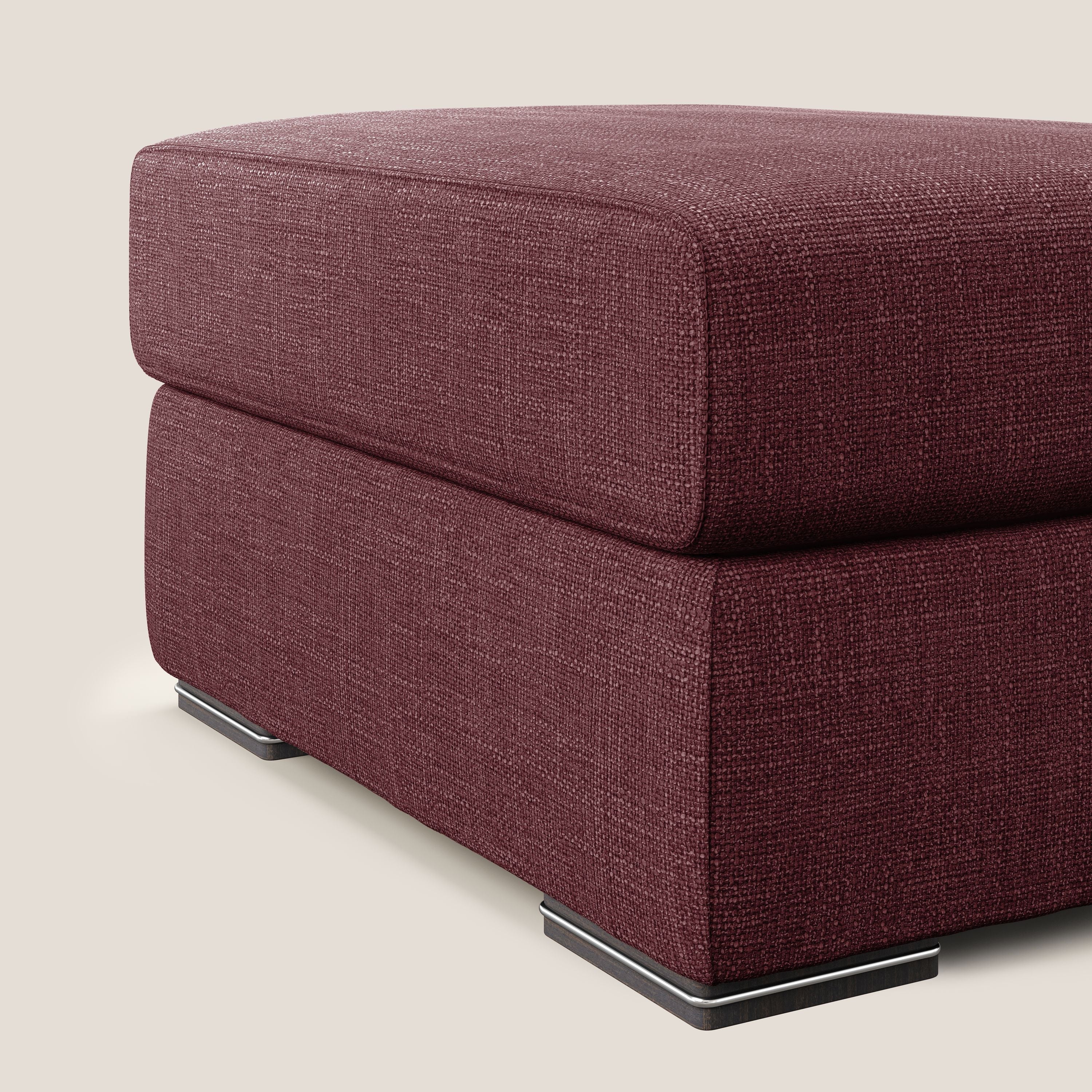 Sun pouf coffre en tissu imperméable doux entrelacé T06 rouge - Image 3