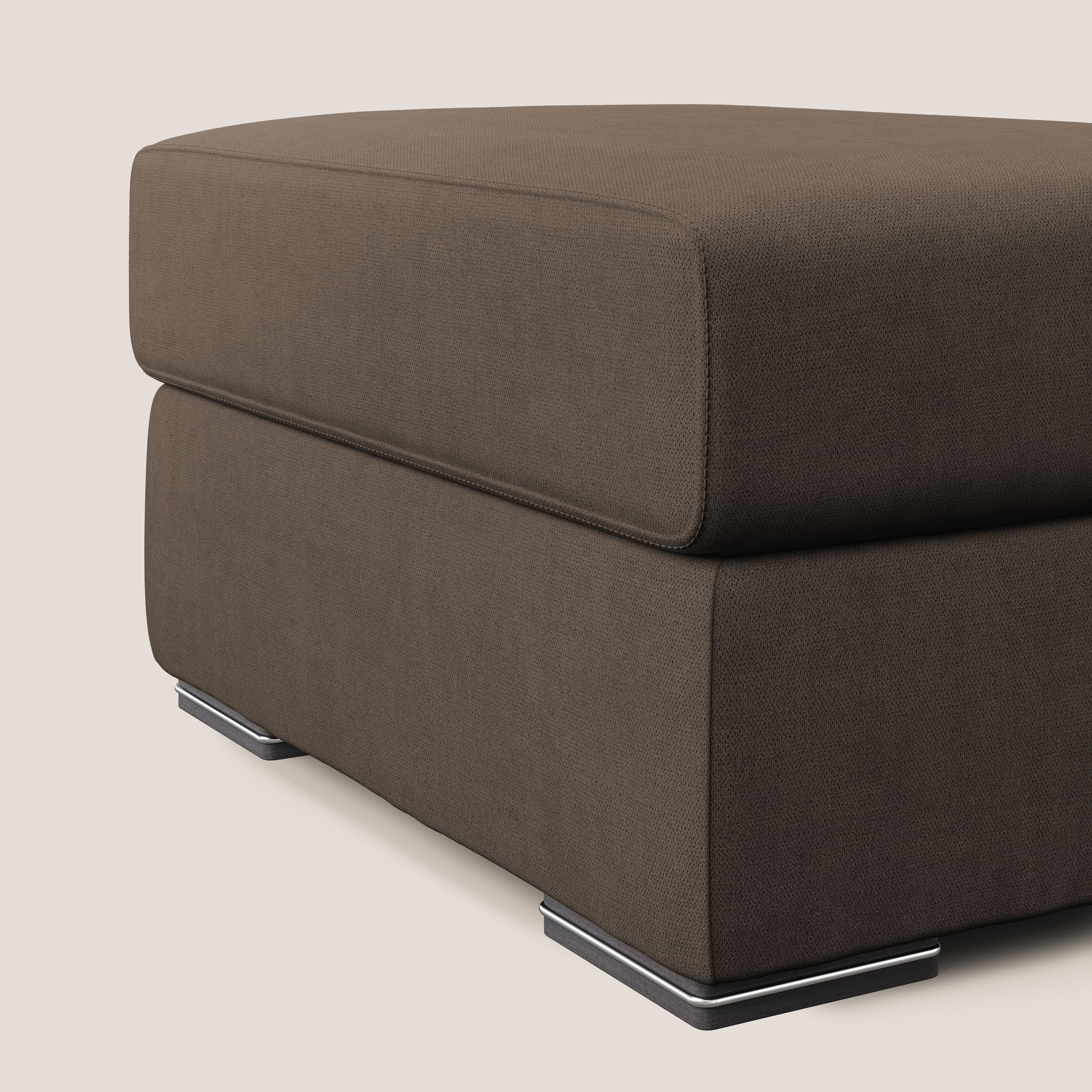 Sun pouf coffre en tissu imperméable T02 marron - Image 3